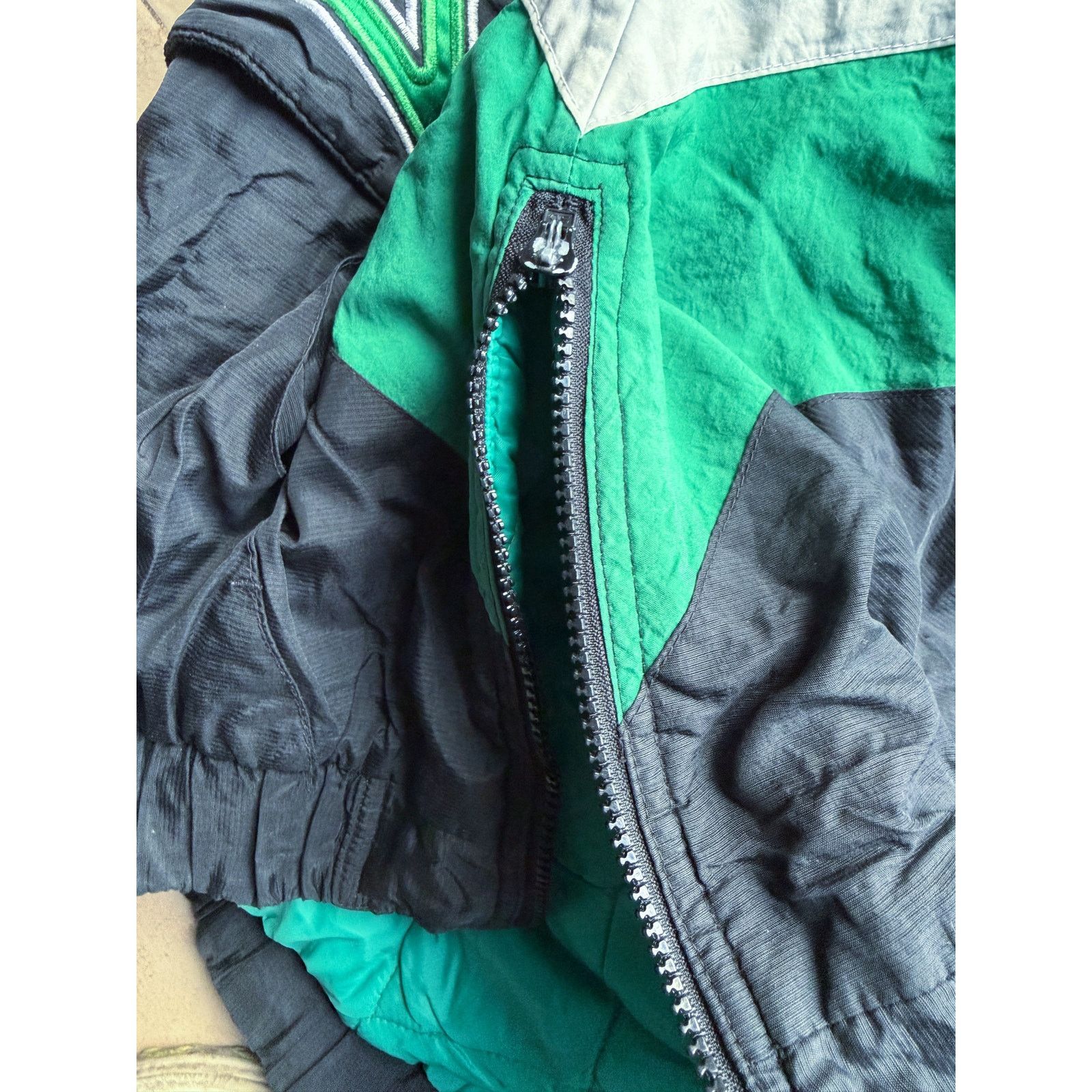 NFL × Starter NY Jets 90s STARTER puffer Pullover 1/2 L blk kelly Pro vtg Size US L / EU 52-54 / 3 - 8 Thumbnail
