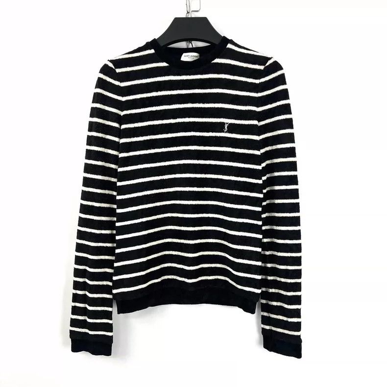 Saint Laurent Paris Saint Laurent Parisblack and white stripes and embroidered Size US S / EU 44-46 / 1 - 2 Thumbnail