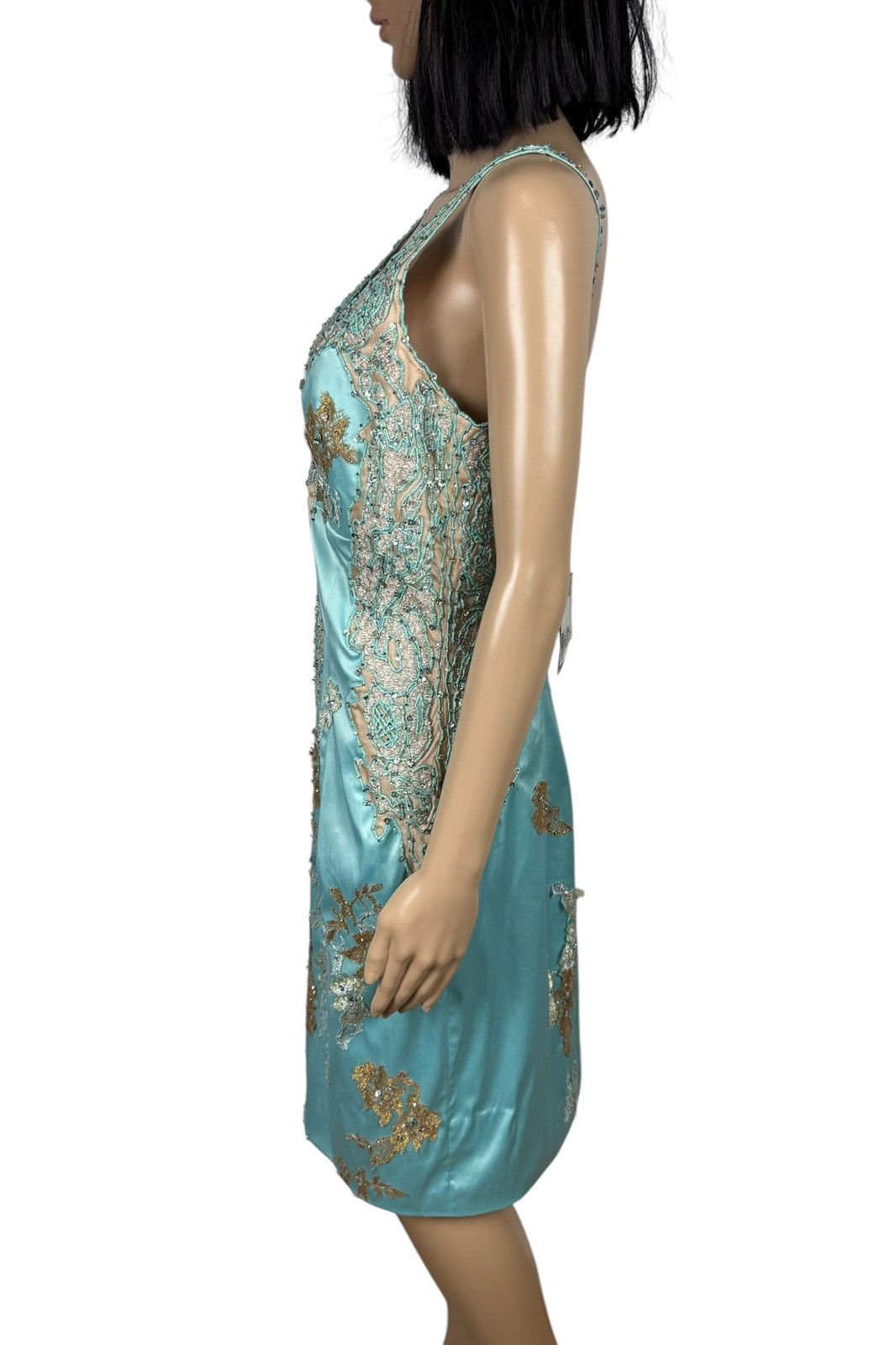 Designer Mandalay Julian Joyce Evening Coctail Dress Aqua size 14 Size XL / US 12-14 / IT 48-50 - 7 Thumbnail