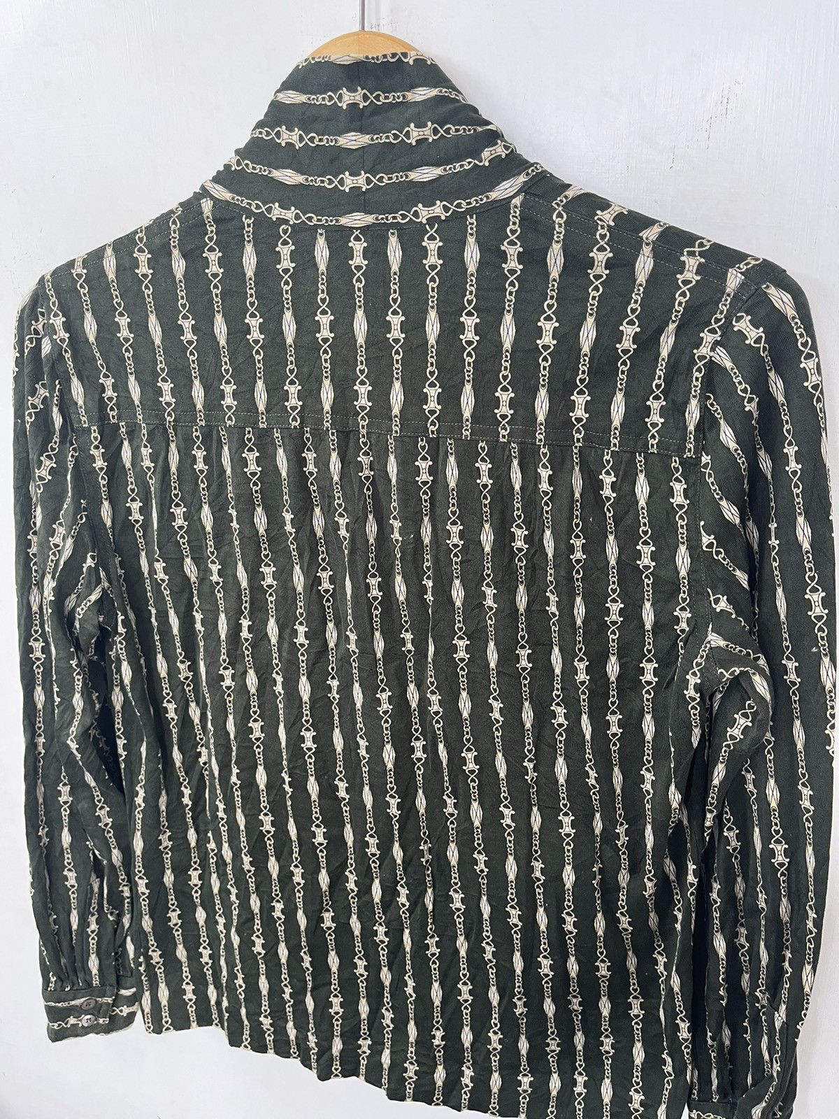 Celine Celine Paris Monogram Vintage 90’s shirt Buttom Up Size L / US 10 / IT 46 - 10 Thumbnail