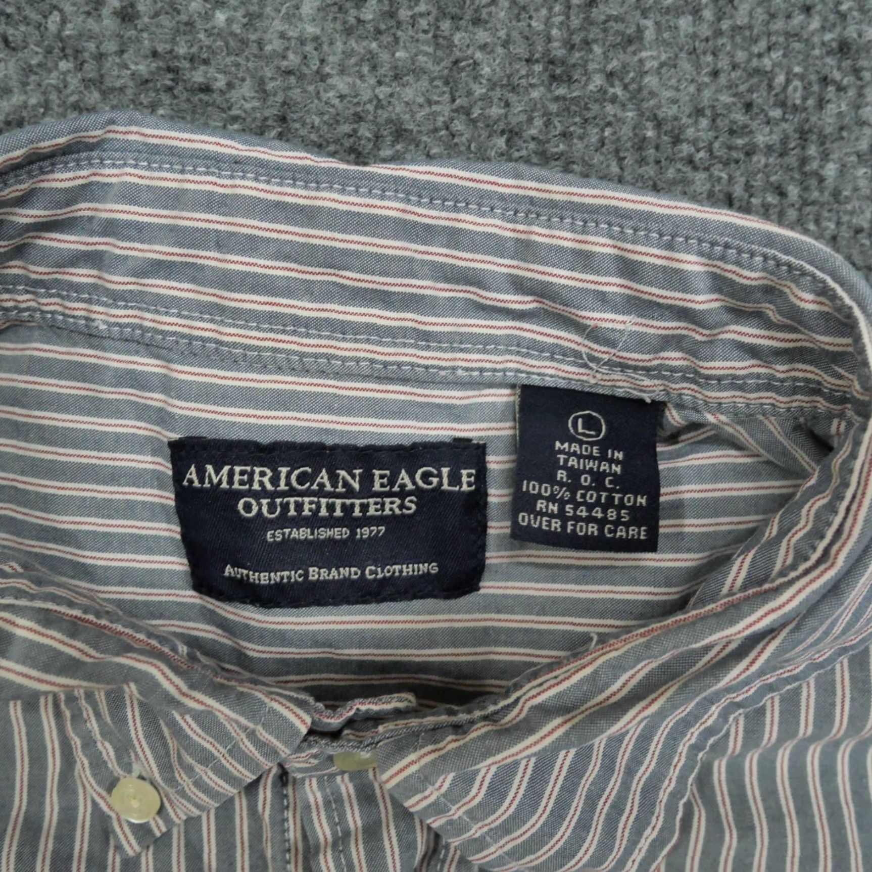 American Eagle Outfitters VINTAGE American Eagle Outfitters Shirt Mens L Blue Striped Oxford Button-Down 90s Casual Size US L / EU 52-54 / 3 - 6 Thumbnail
