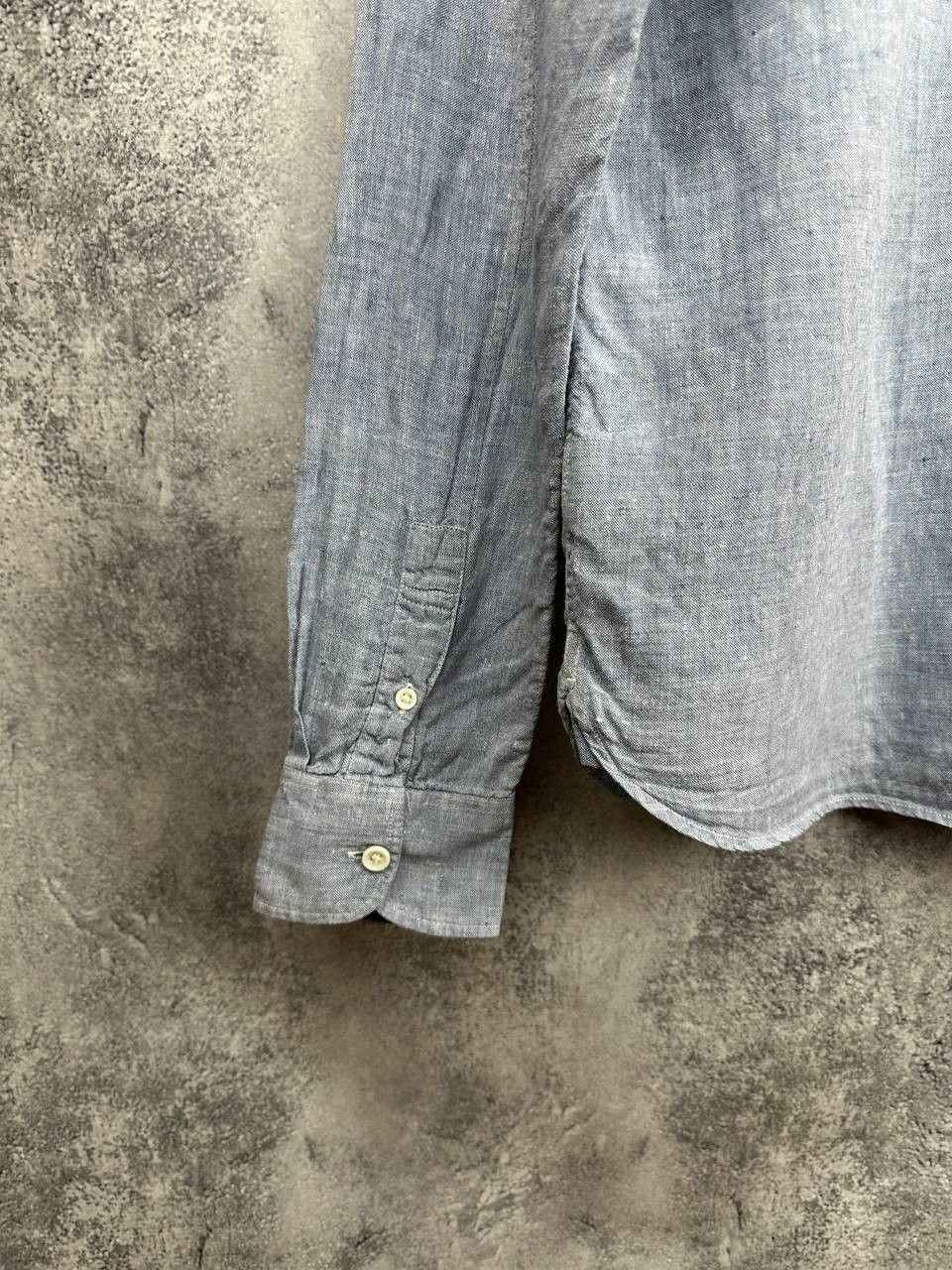 Allsaints ALLSAINTS Reaper Shirt 100% Linen Blue LS Button Up Slim Fit Size US S / EU 44-46 / 1 - 9 Thumbnail