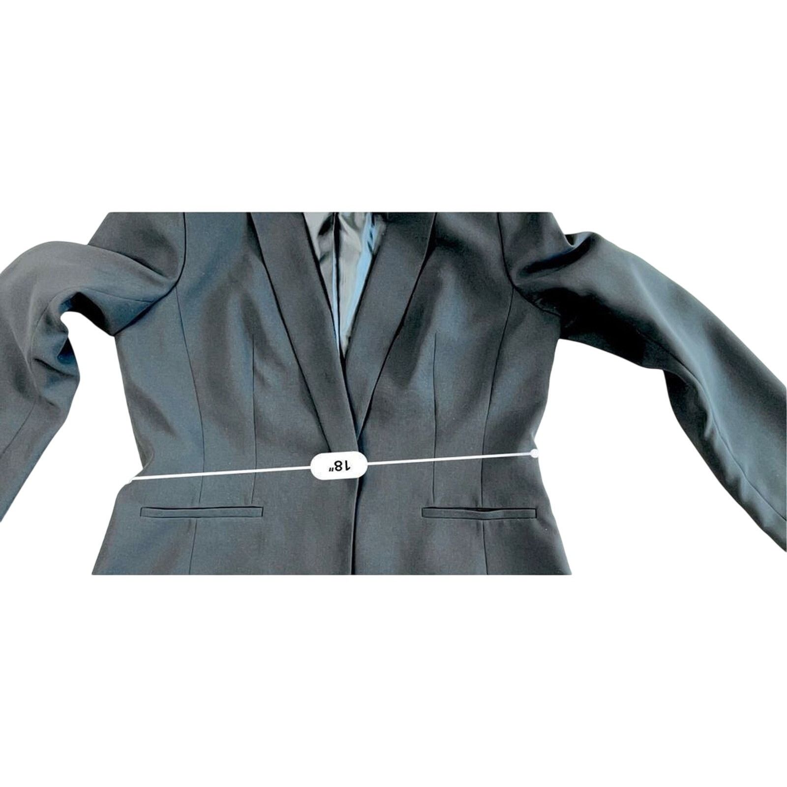 Calvin Klein Calvin Klein Tailored Satin Lapel Crepe Black Blazer 14 Size XL / US 12-14 / IT 48-50 - 8 Thumbnail
