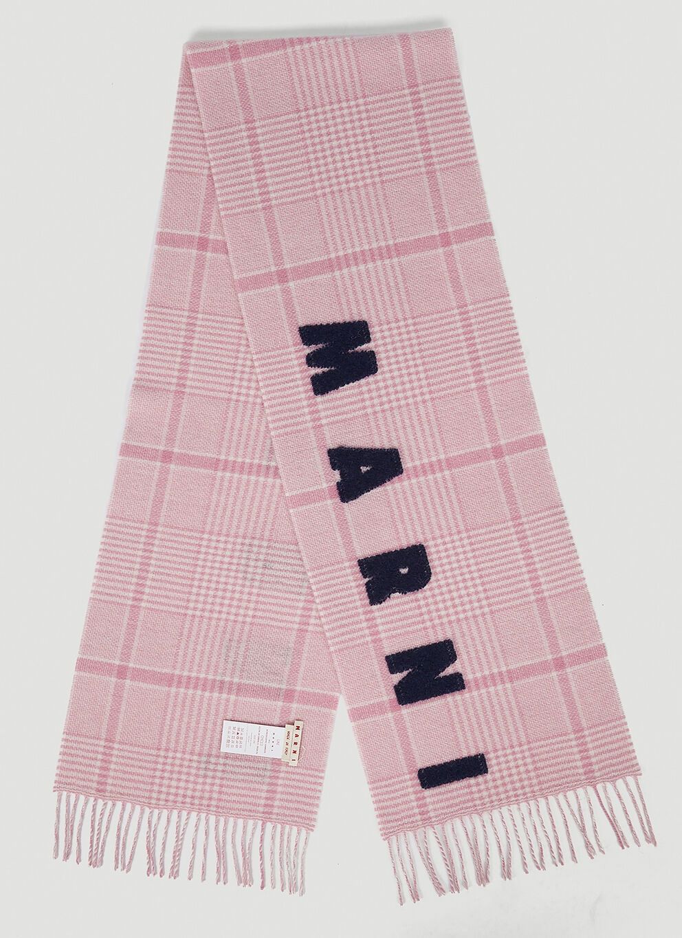 Marni o1f1d3z1125 Size: OS / Checked Wool Scarf With Logo Size ONE SIZE - 2 Thumbnail