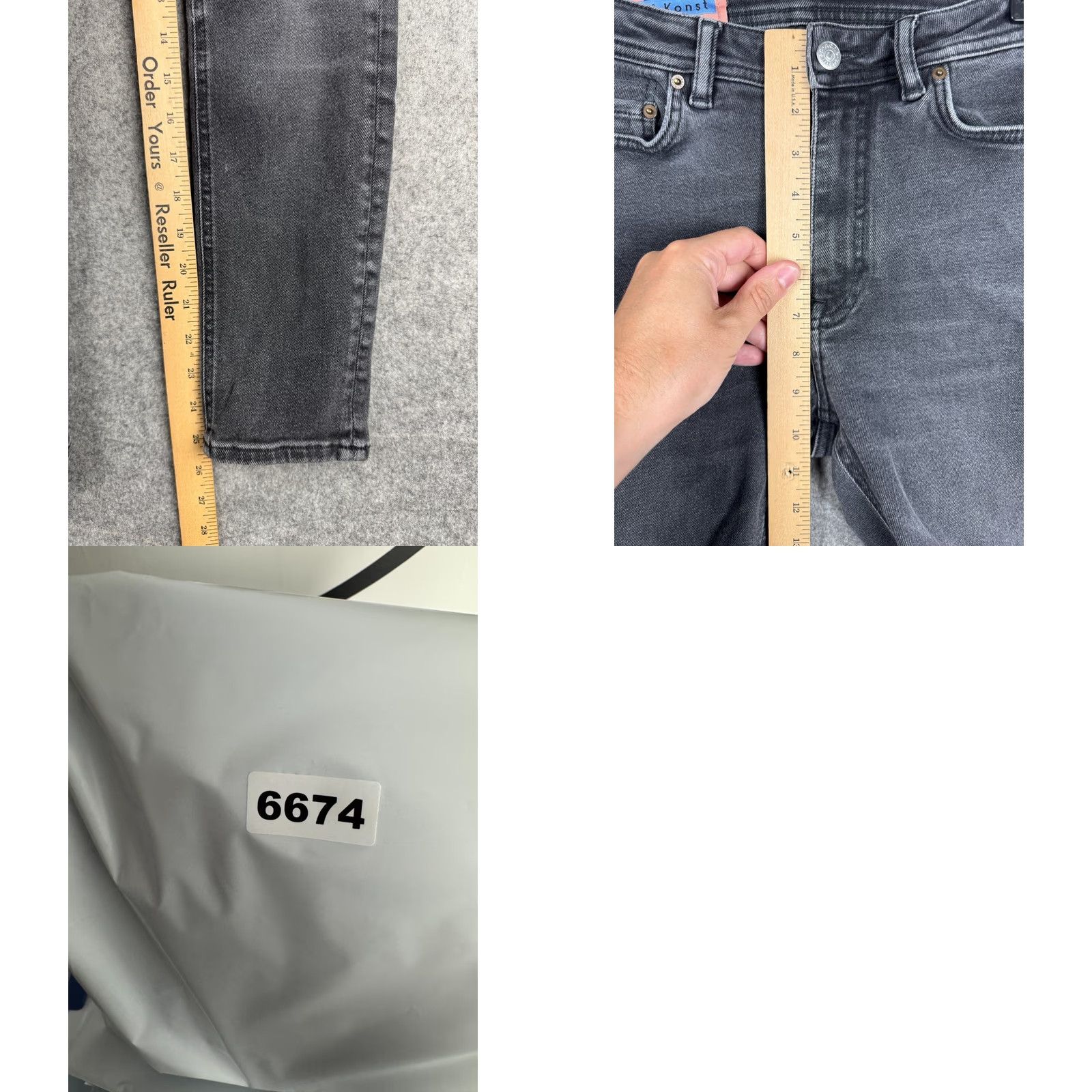 Acne Studios Acne Studios Jeans Women's Skinny 26 x 25 Black Stockholm Bla Konst Italy Denim Slim Rock Gothic Retro Punk Theme Boys? Size 26" / US 2 / IT 38 - 8 Thumbnail