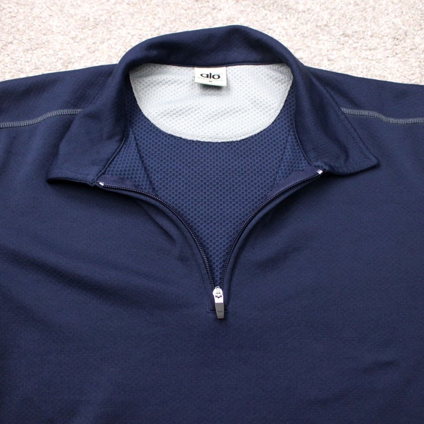 Alo Alo Polo Shirt Mens Medium Blue Short Sleeve 1/4 Zip Performance Golf Shirt Size US M / EU 48-50 / 2 - 7 Thumbnail