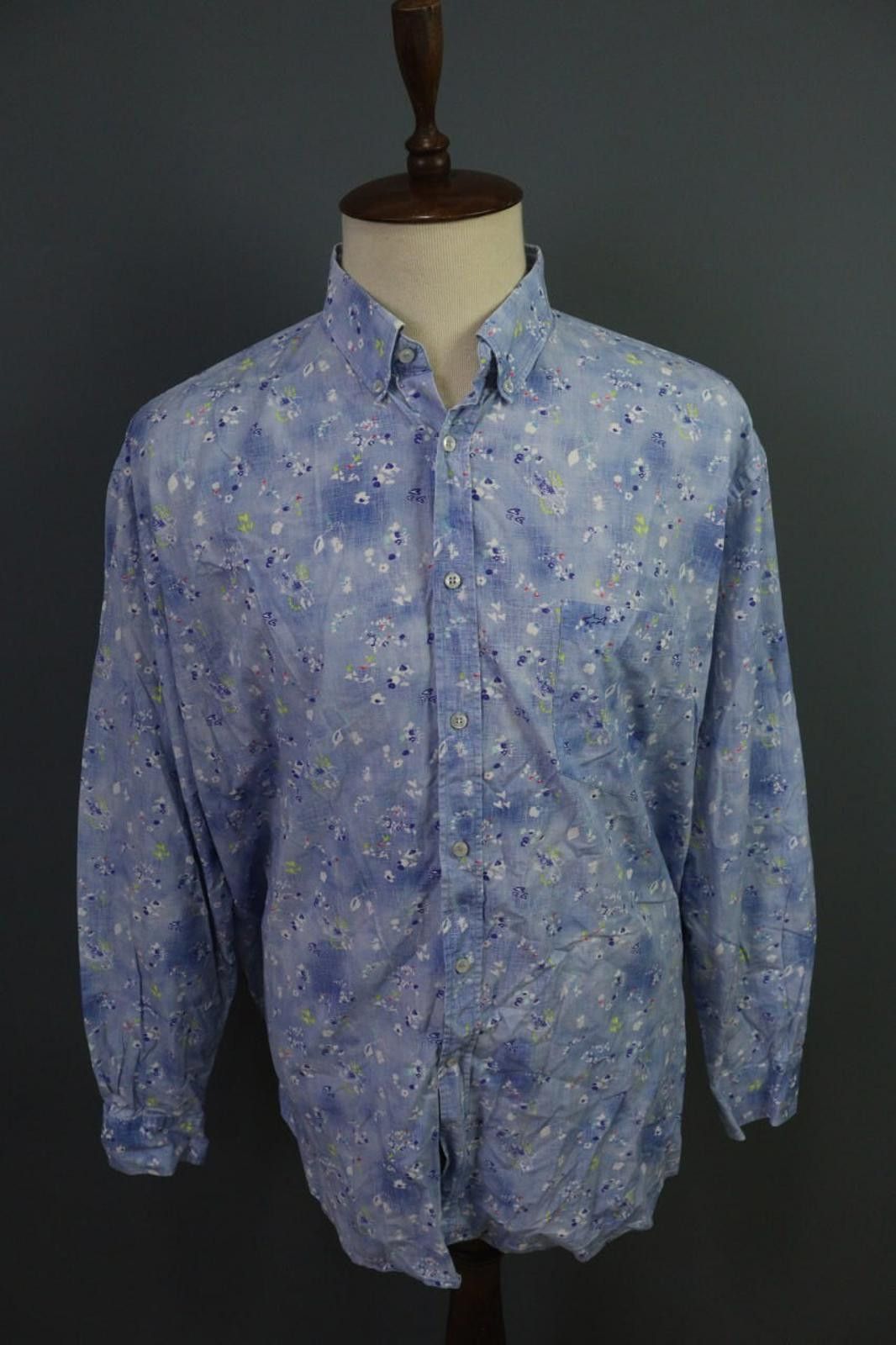 Paul & Shark Paul & Shark Yachting Blue Floral Button Up Shirt Size 45 Size US M / EU 48-50 / 2 - 1 Thumbnail