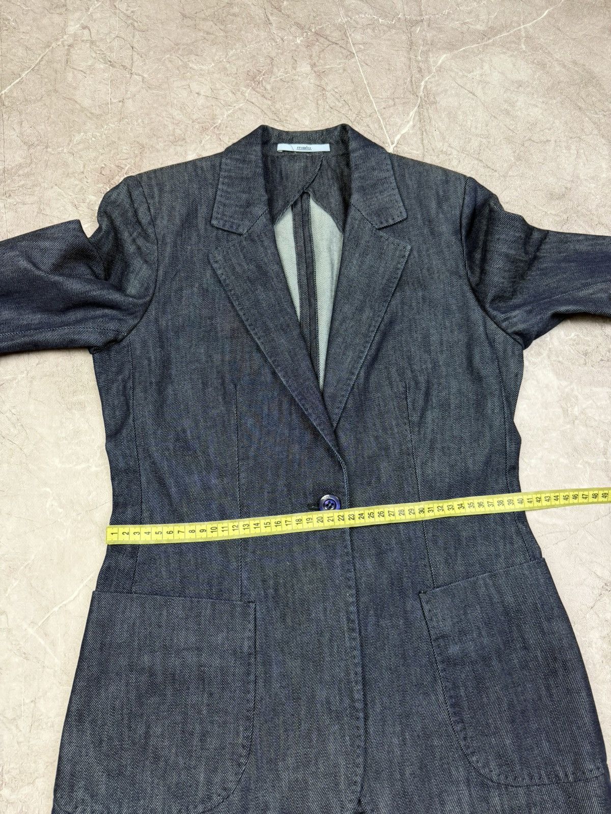 Malo Malo Italy Blue Cotton Denim Look Blazer Jacket Women's sz S Size S / US 4 / IT 40 - 14 Thumbnail