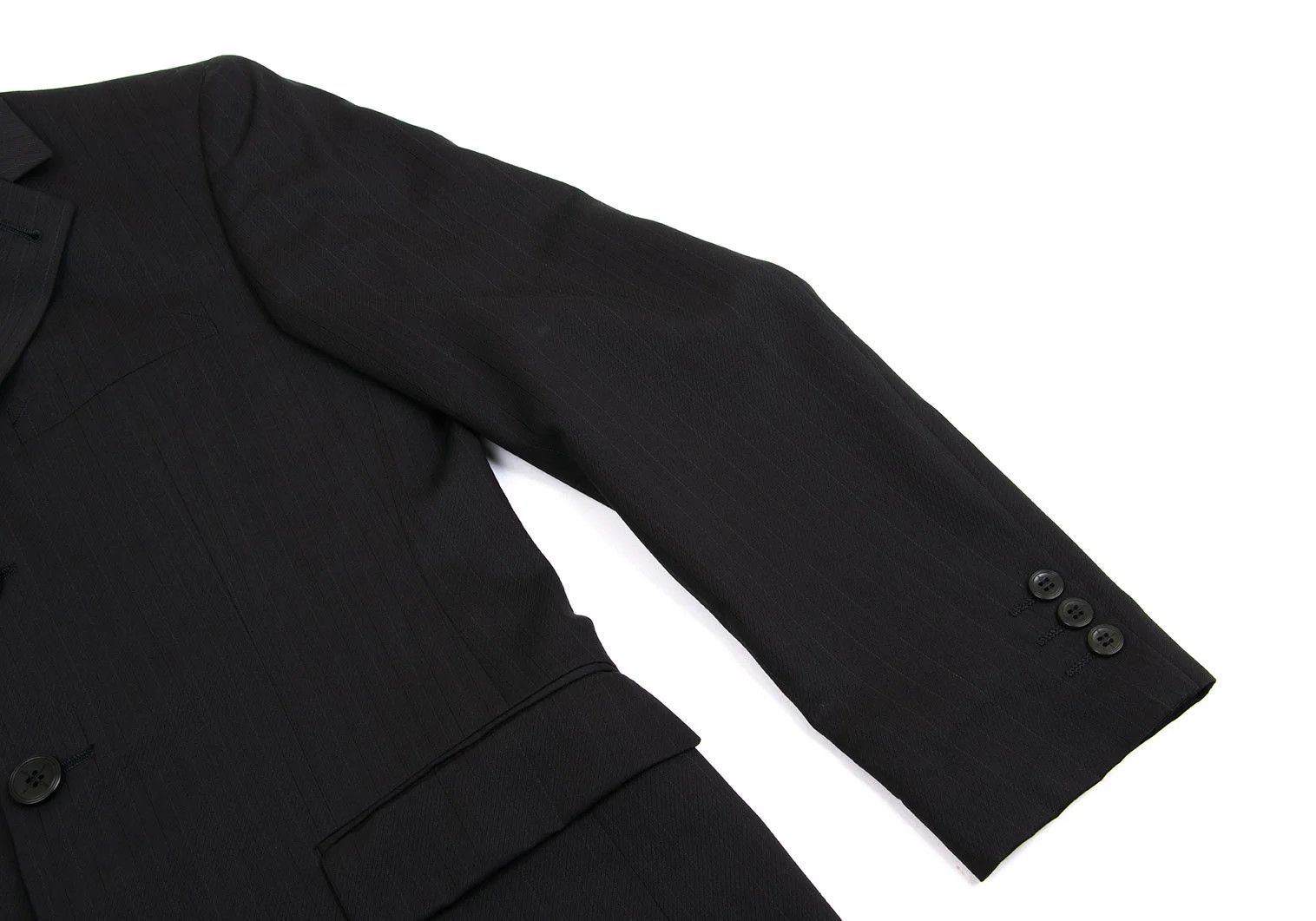 Jean Paul Gaultier Wool-Poly Shadow Stripe Jacket in Black Size 44 Size US S / EU 44-46 / 1 - 6 Thumbnail