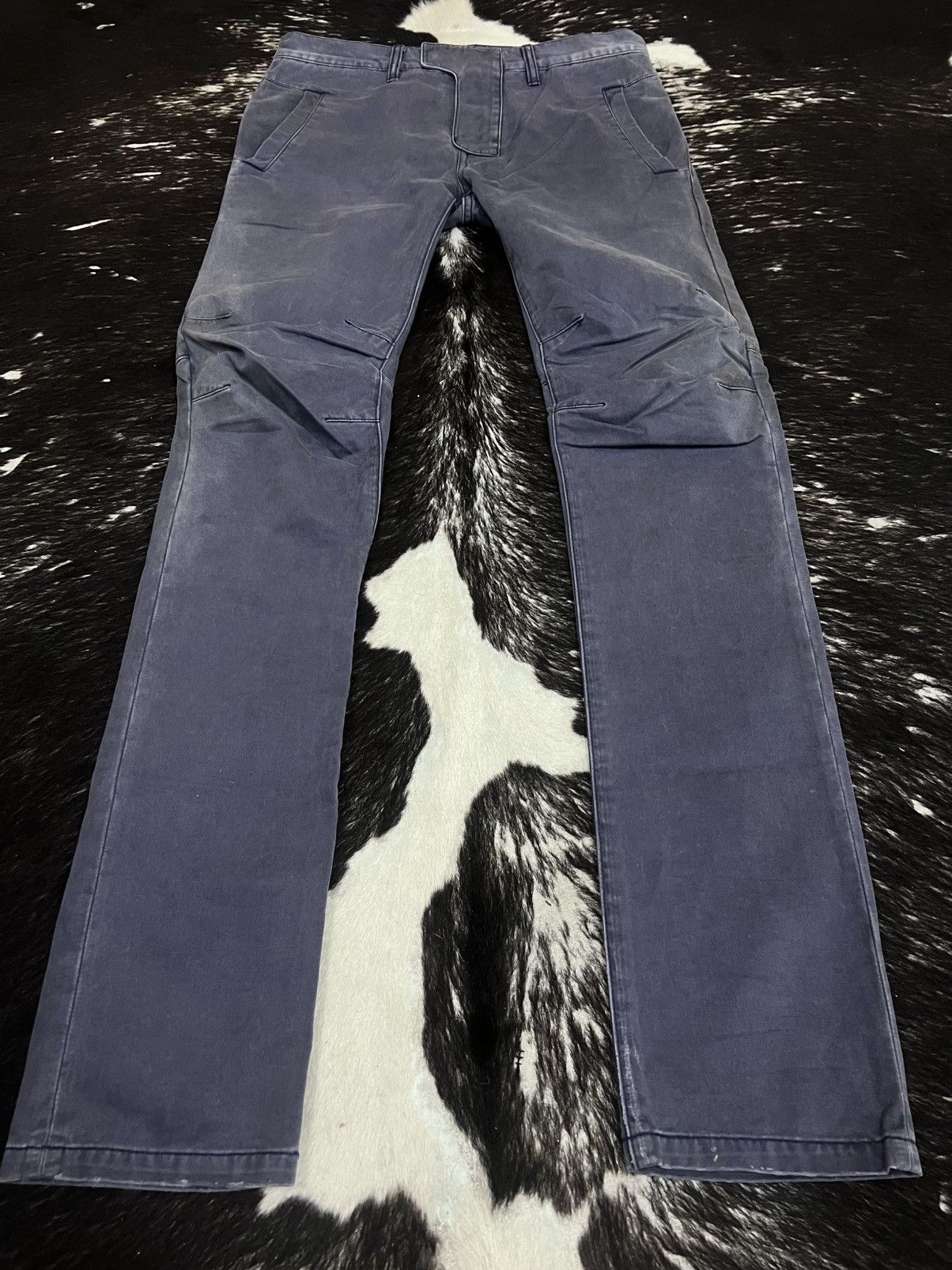 Balmain Balmain SS13 3D Dirt-Wash Navy Chino Biker Size US 29 - 2 Thumbnail