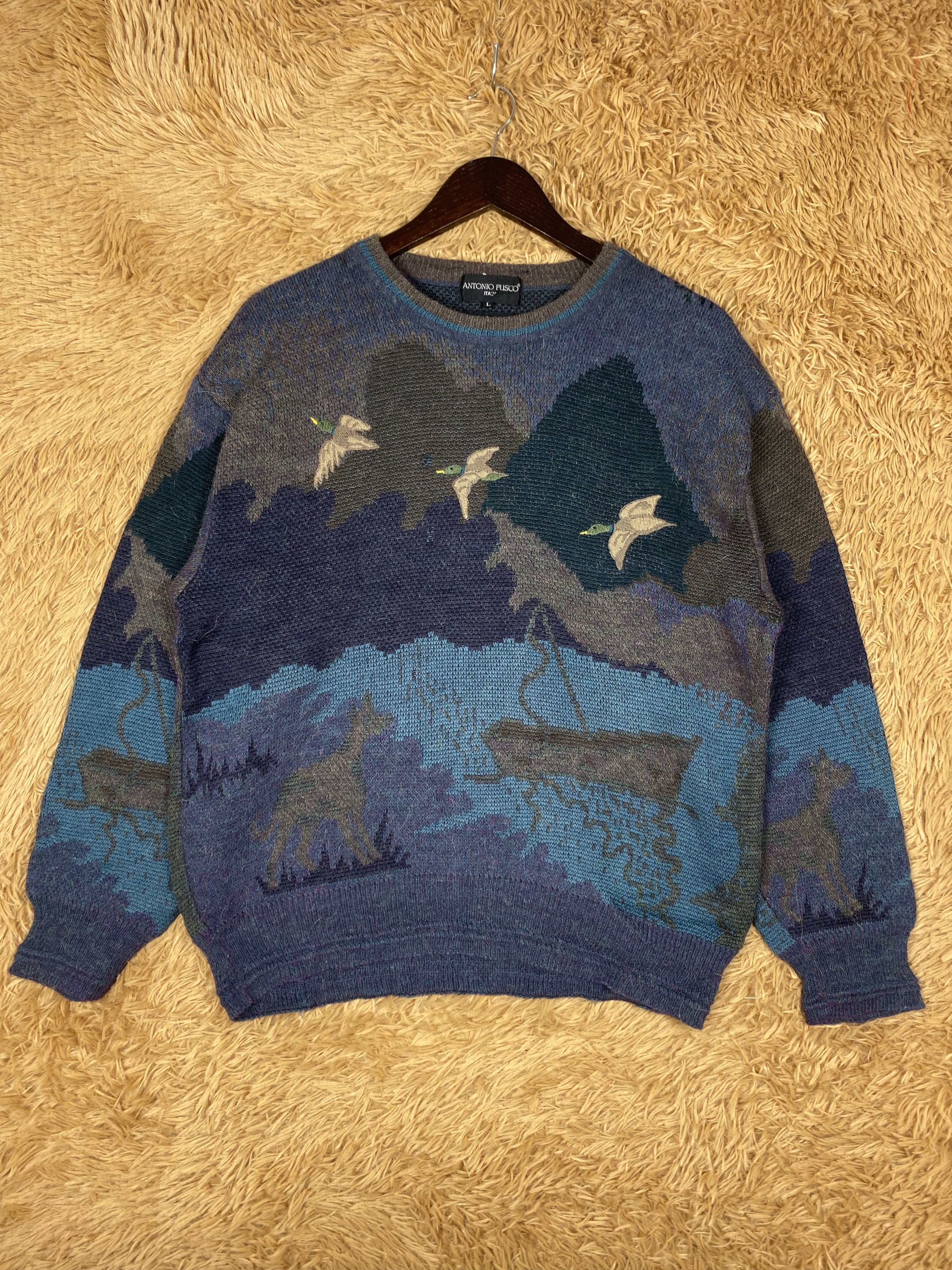 Vintage Vintage Antonia Fusco Knitwear DJ0884 Size US L / EU 52-54 / 3 - 1 Thumbnail