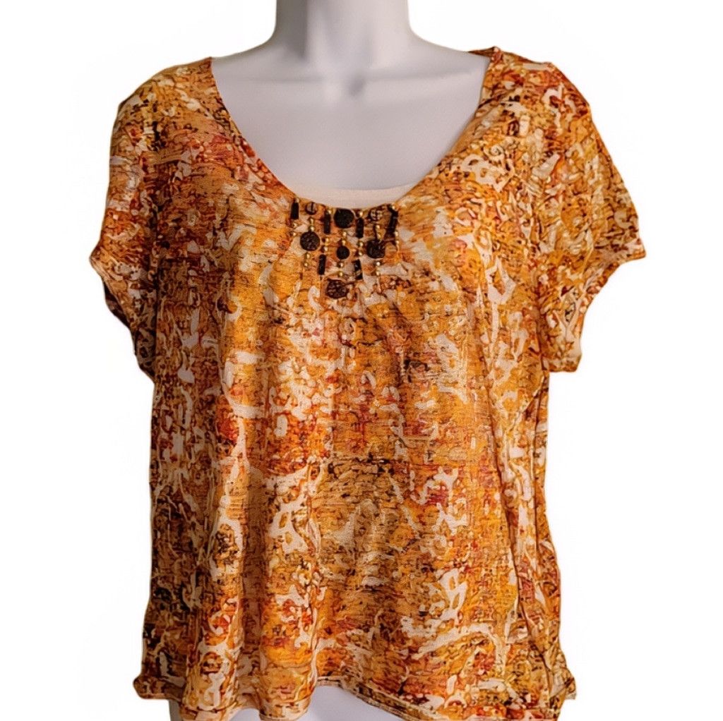 Other Hearts Of Palm Petite Layered Embellished Top Size XL Size XL / US 12-14 / IT 48-50 - 1 Thumbnail