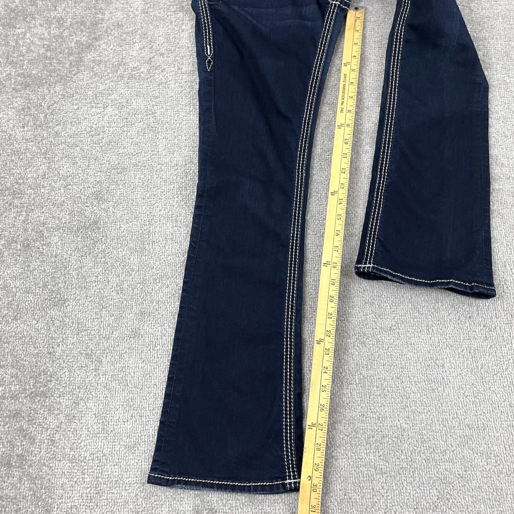 Vintage Rock Revival Bootcut Jeans Womens Size 27 28x30 Blue Denim Rhinestone Size 27" / US 4 / IT 40 - 5 Thumbnail