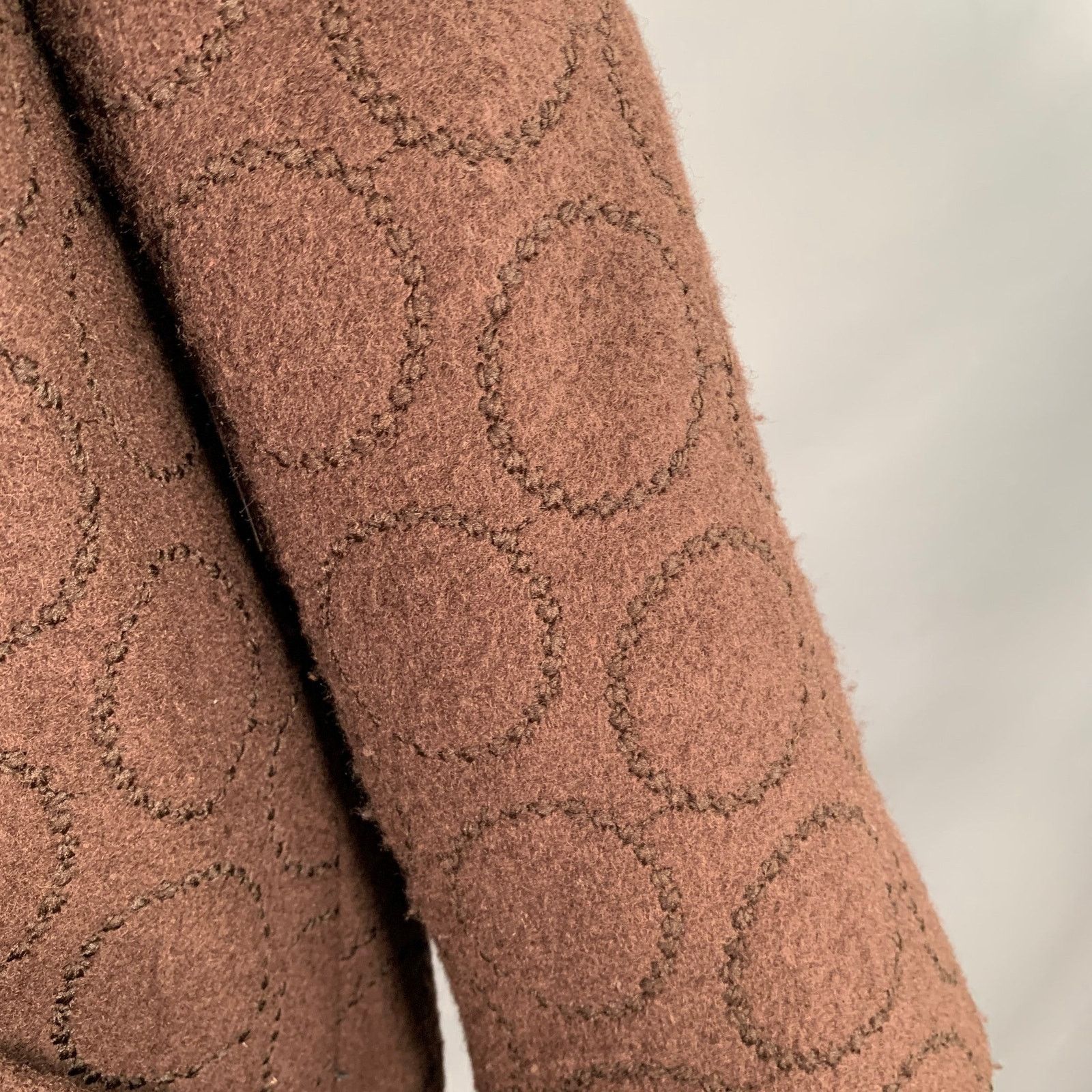 Other LIZ LOGIE Brown Wool Blend Embroidered Circles Raglan Jacket Size M / US 6-8 / IT 42-44 - 7 Thumbnail