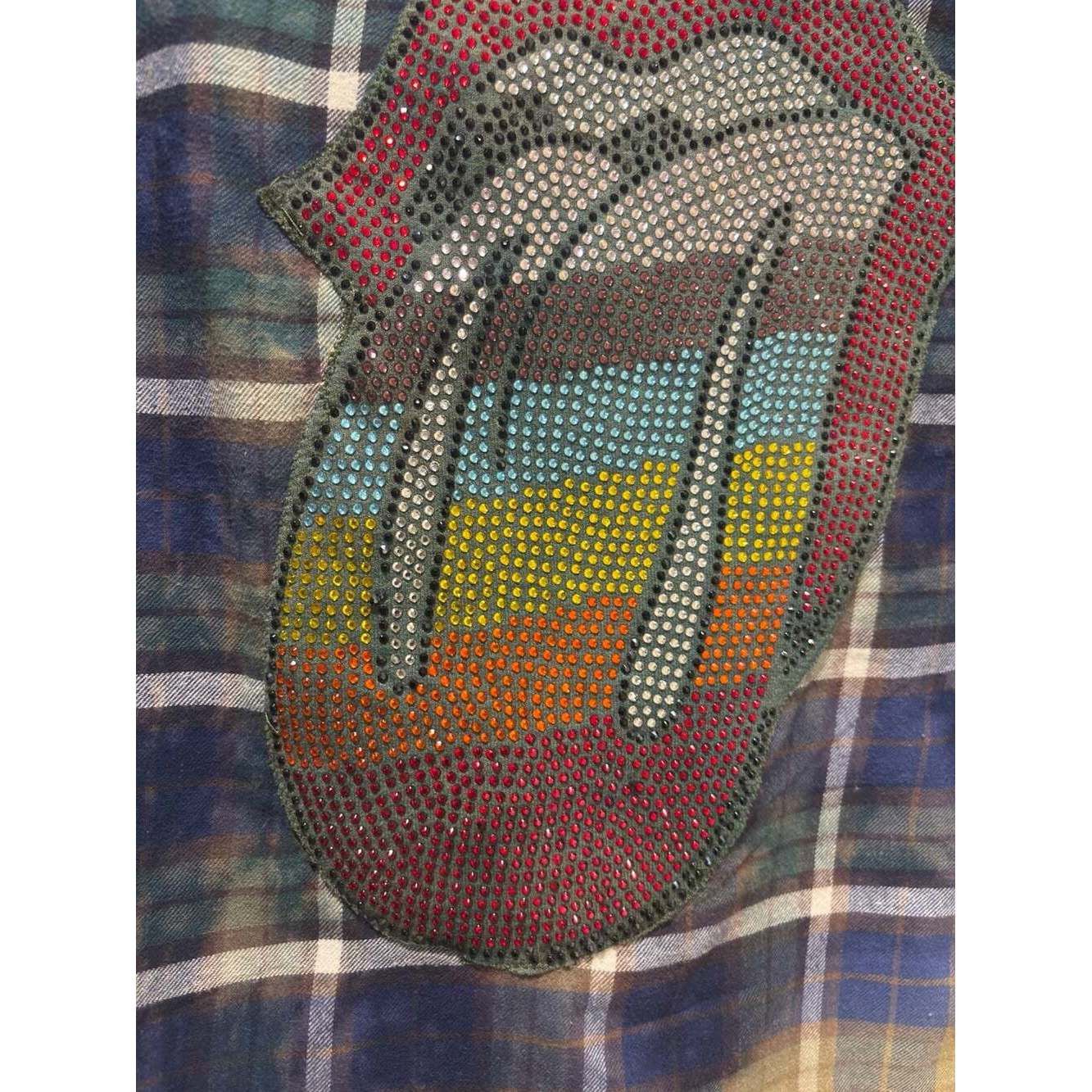 Other Reworked Flannel shirt L Women's Rinestoned Rolling Stones Size L / US 10 / IT 46 - 7 Thumbnail