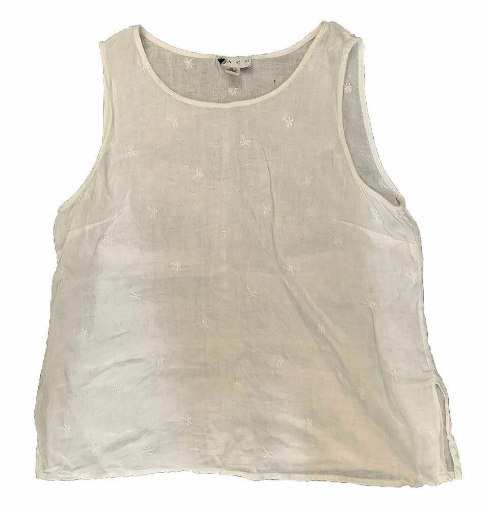 Designer Pre Owned White Hand Made Blouse L Size L / US 10 / IT 46 - 3 Thumbnail