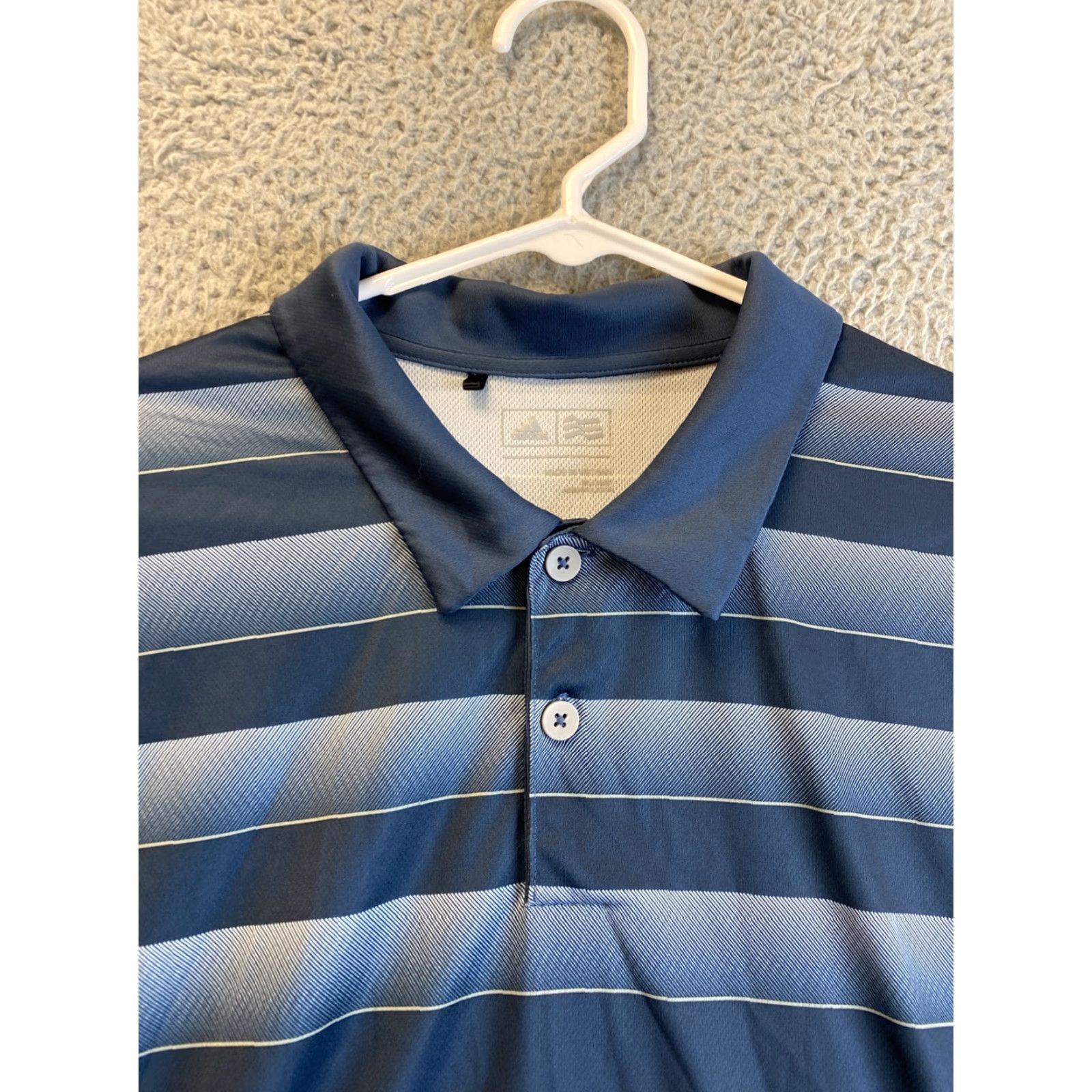 Adidas Adidas Climalite Polo Shirt Striped Golf Mens Short Sleeve Size L Blue Mens Size US L / EU 52-54 / 3 - 4 Thumbnail