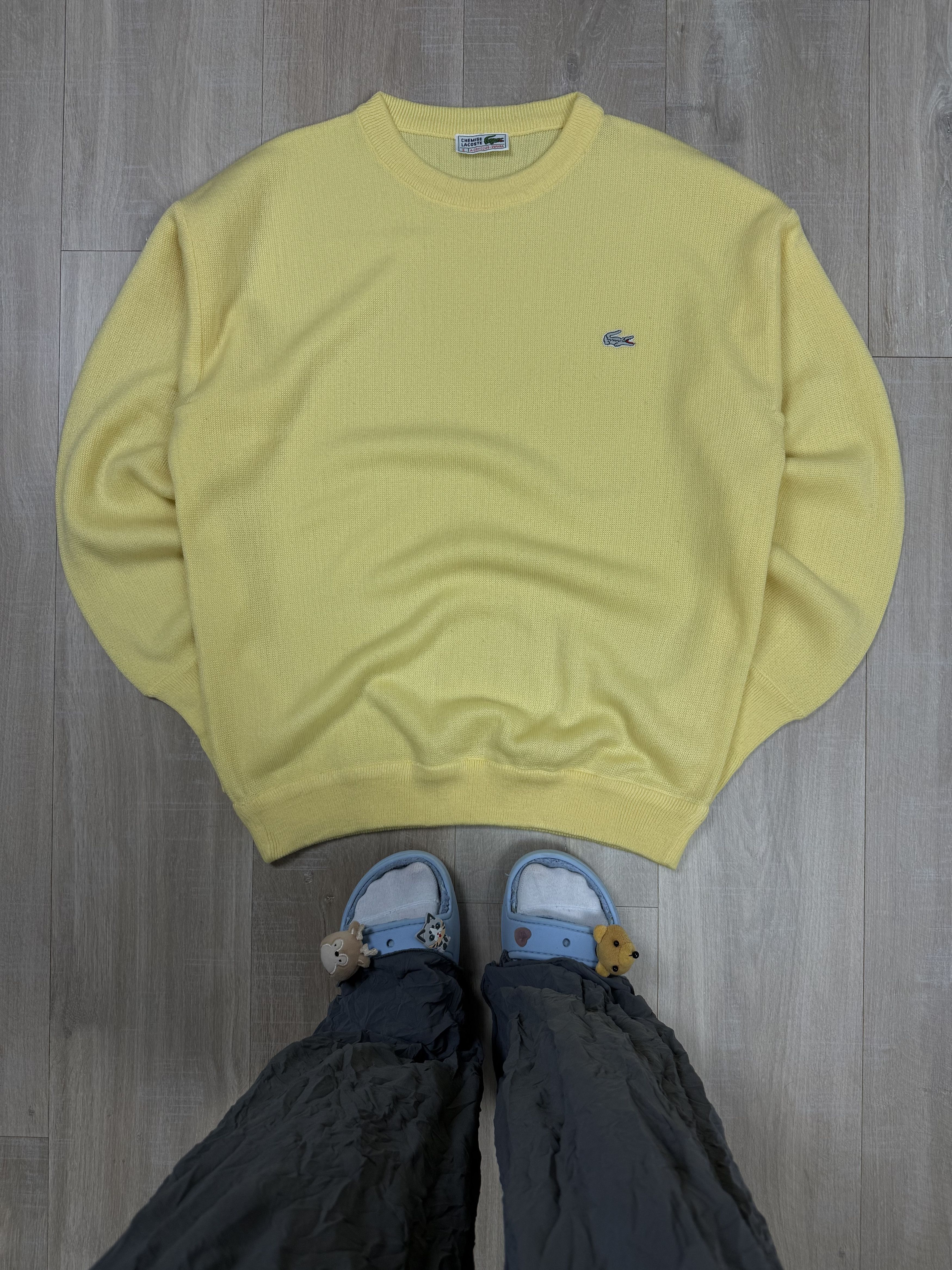 Lacoste Vintage 90s Lacoste Made in Spain Sweater Yellow Style Size US L / EU 52-54 / 3 - 1 Thumbnail
