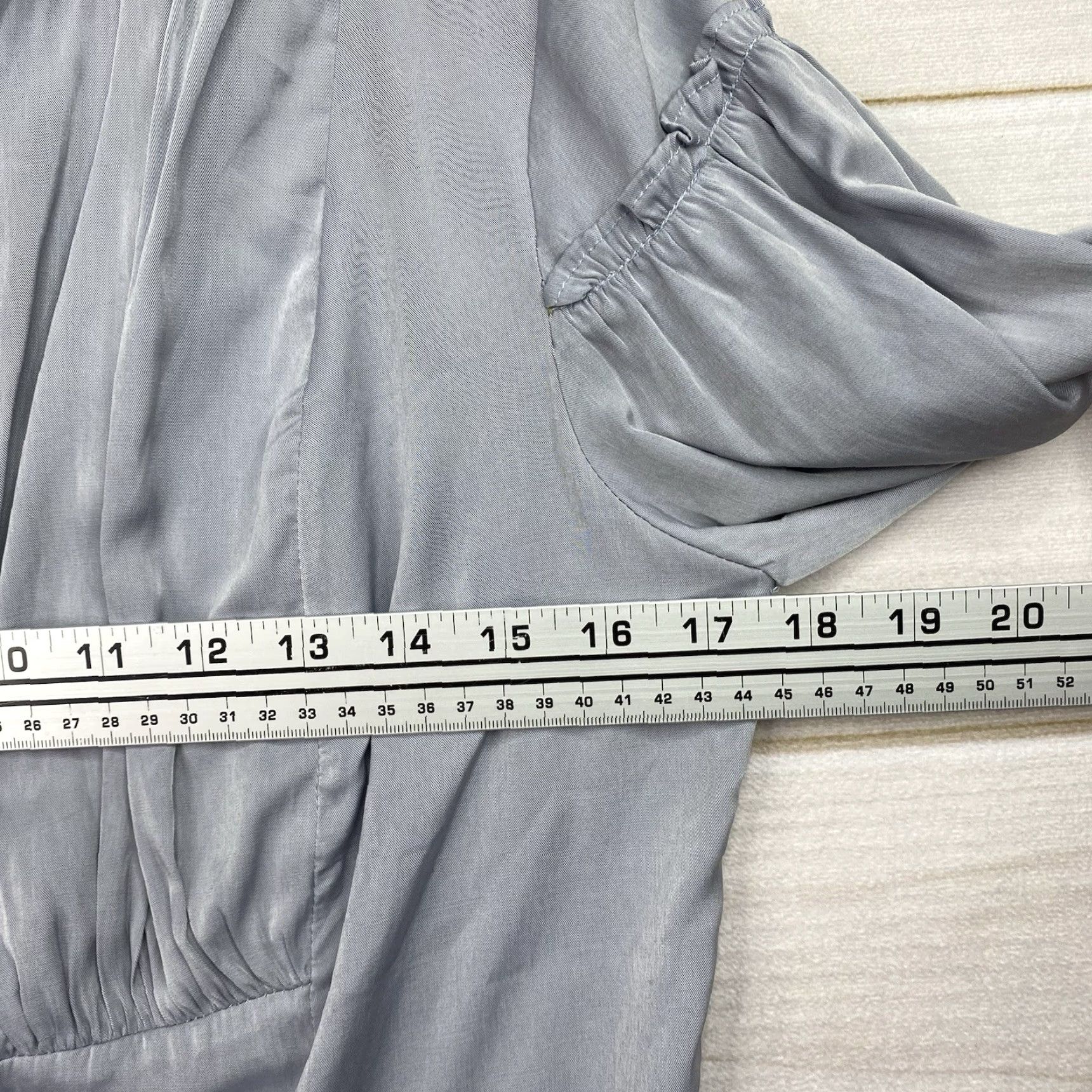 Vintage Scarlet Darkness Button-Up Shirt Womens M Gray Pleated Lightweight Cowl Neck Long Sleeve Modern Basic Size M / US 6-8 / IT 42-44 - 7 Thumbnail