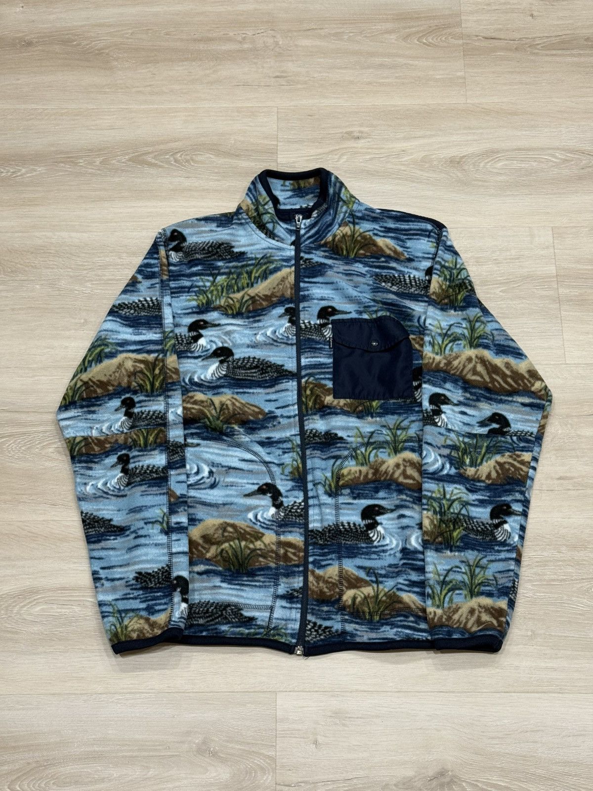 ジャケット・アウター 90s! Supreme duck traditional jacket Supreme × Vintage Supreme shoulder logo fleece jacket (navy) (M