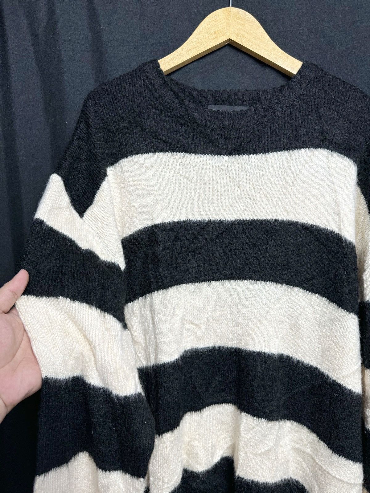 If Six Was Nine × Japanese Brand × Le Grande Bleu (L.G.B.) Even And Odd Stripe Mohair Sweater Kurt Cobain Style Size US L / EU 52-54 / 3 - 4 Thumbnail