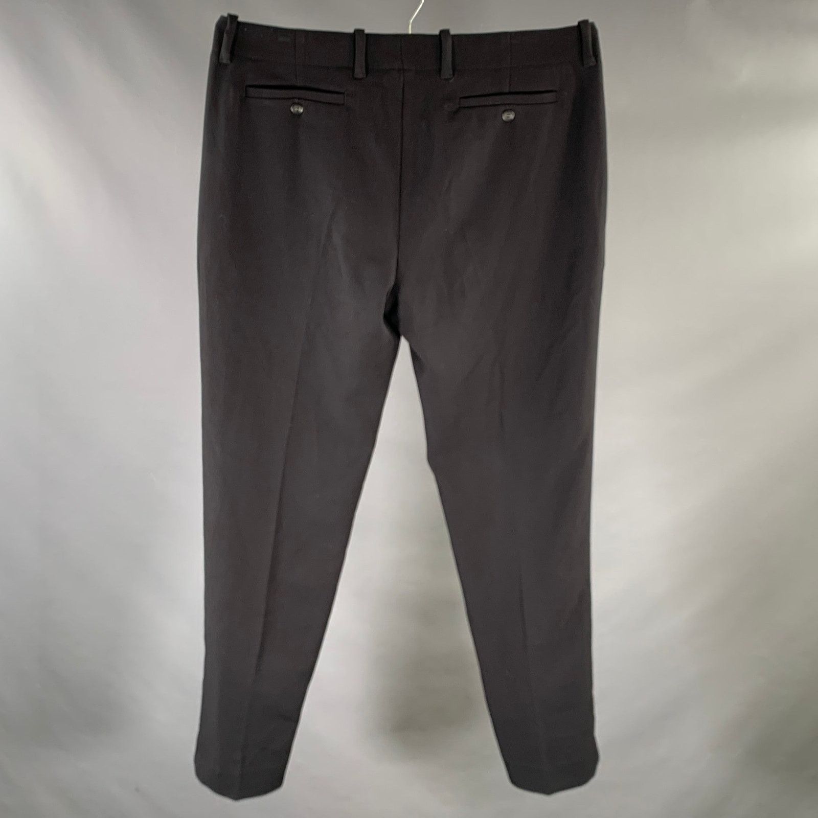 Mr Turk MR TURK Size 36 Black Polyester Blend Flat Front Dress Pants Size US 36 / EU 52 - 2 Thumbnail