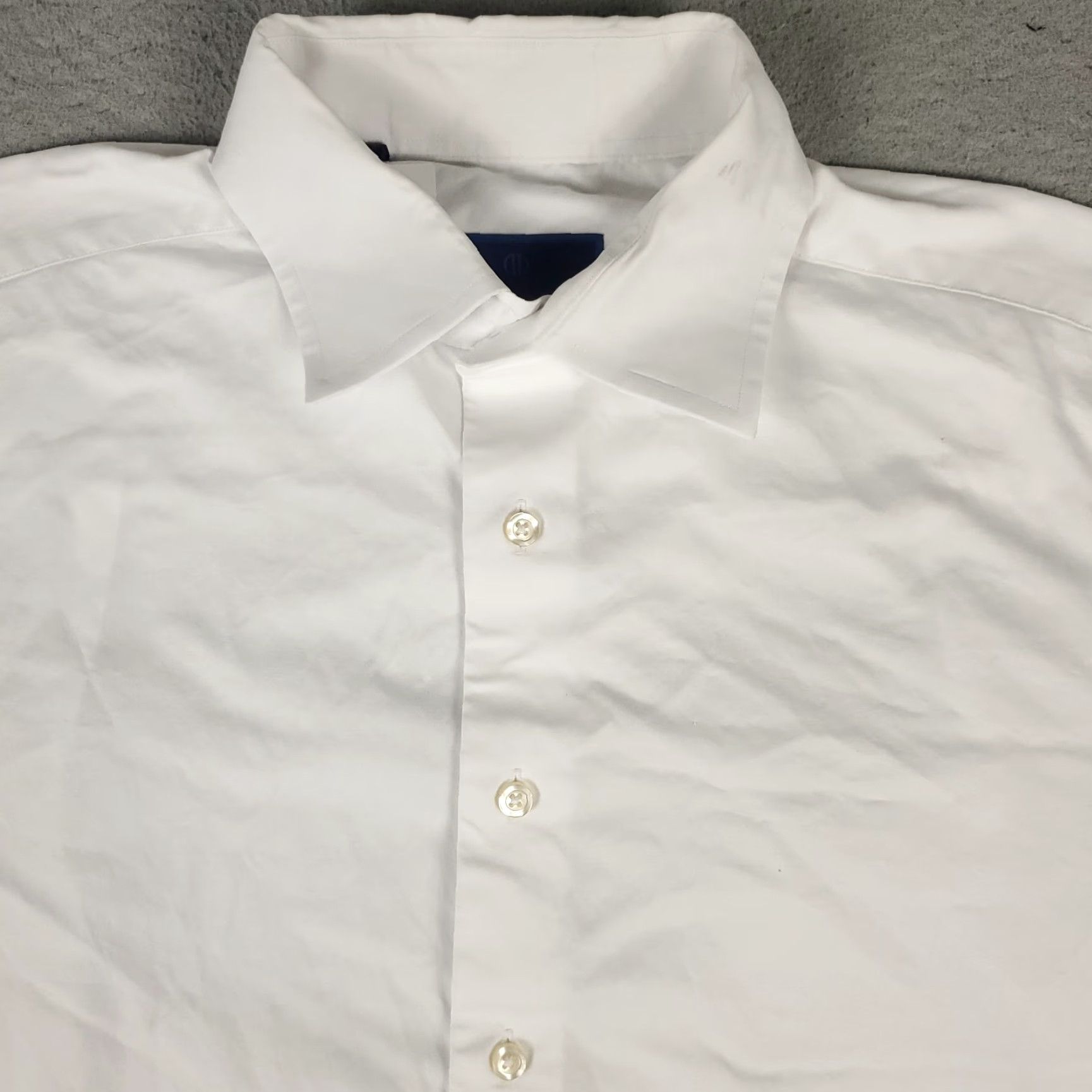 David Donahue VINTAGE David Donahue Dress Shirt Mens Size 17 White Cotton Long Sleeve Business Casual Formal Size 46R - 2 Thumbnail