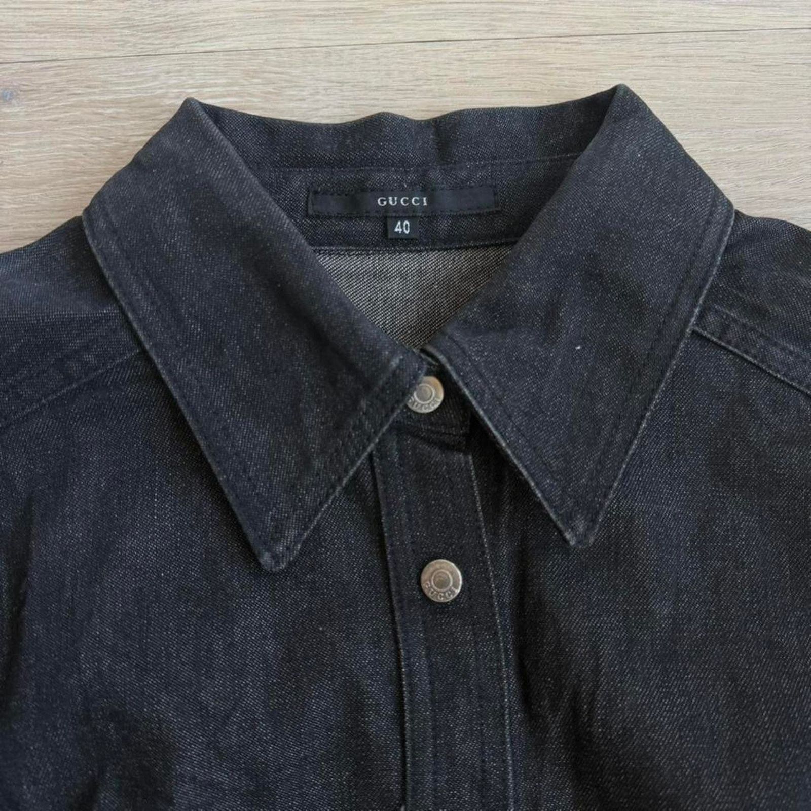 Gucci Gucci by Tom Ford SS1998 Denim Jacket Black Size S / US 4 / IT 40 - 6 Thumbnail