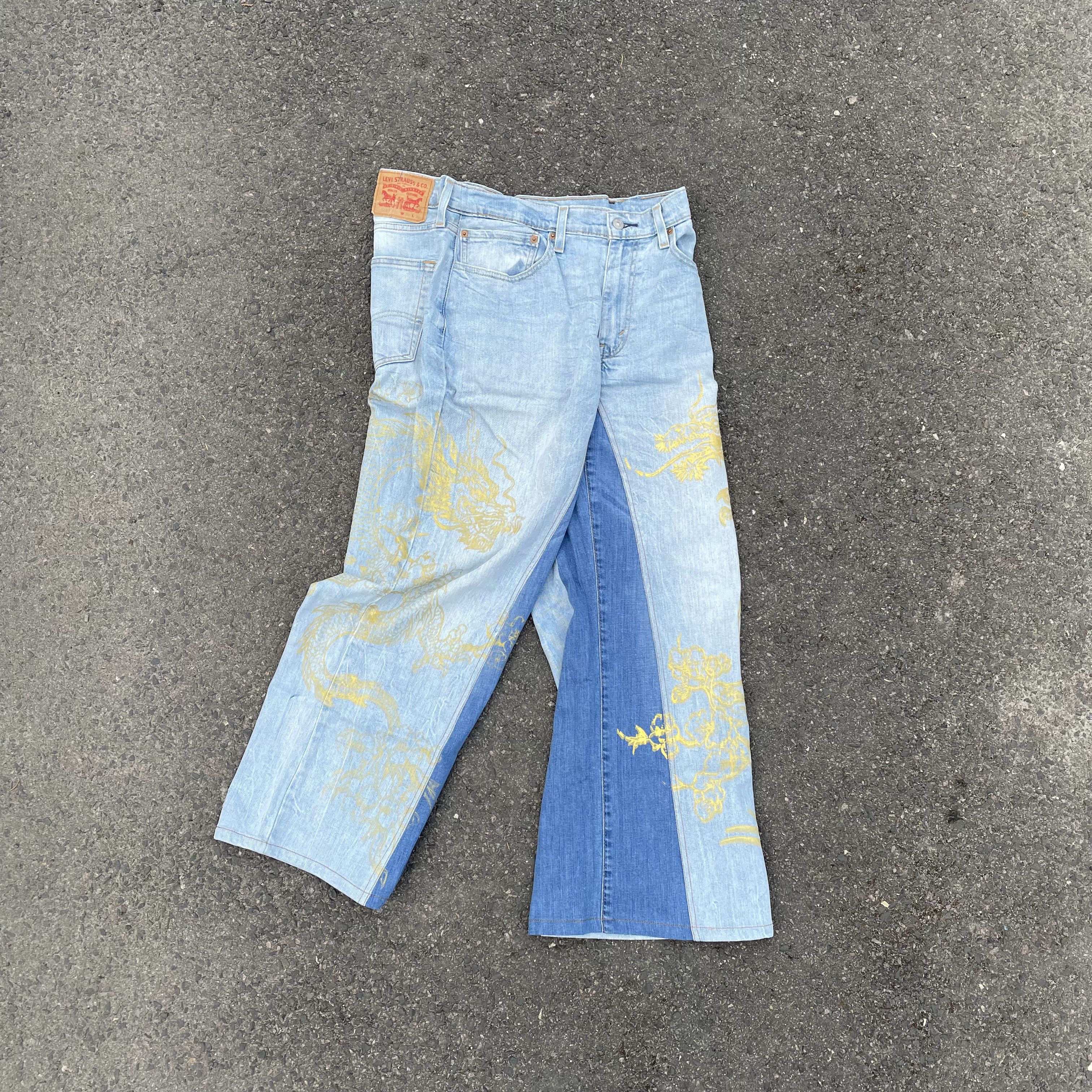 Custom Levi's baggy Jeans japanese style Y2K Alt 1of1 34x30