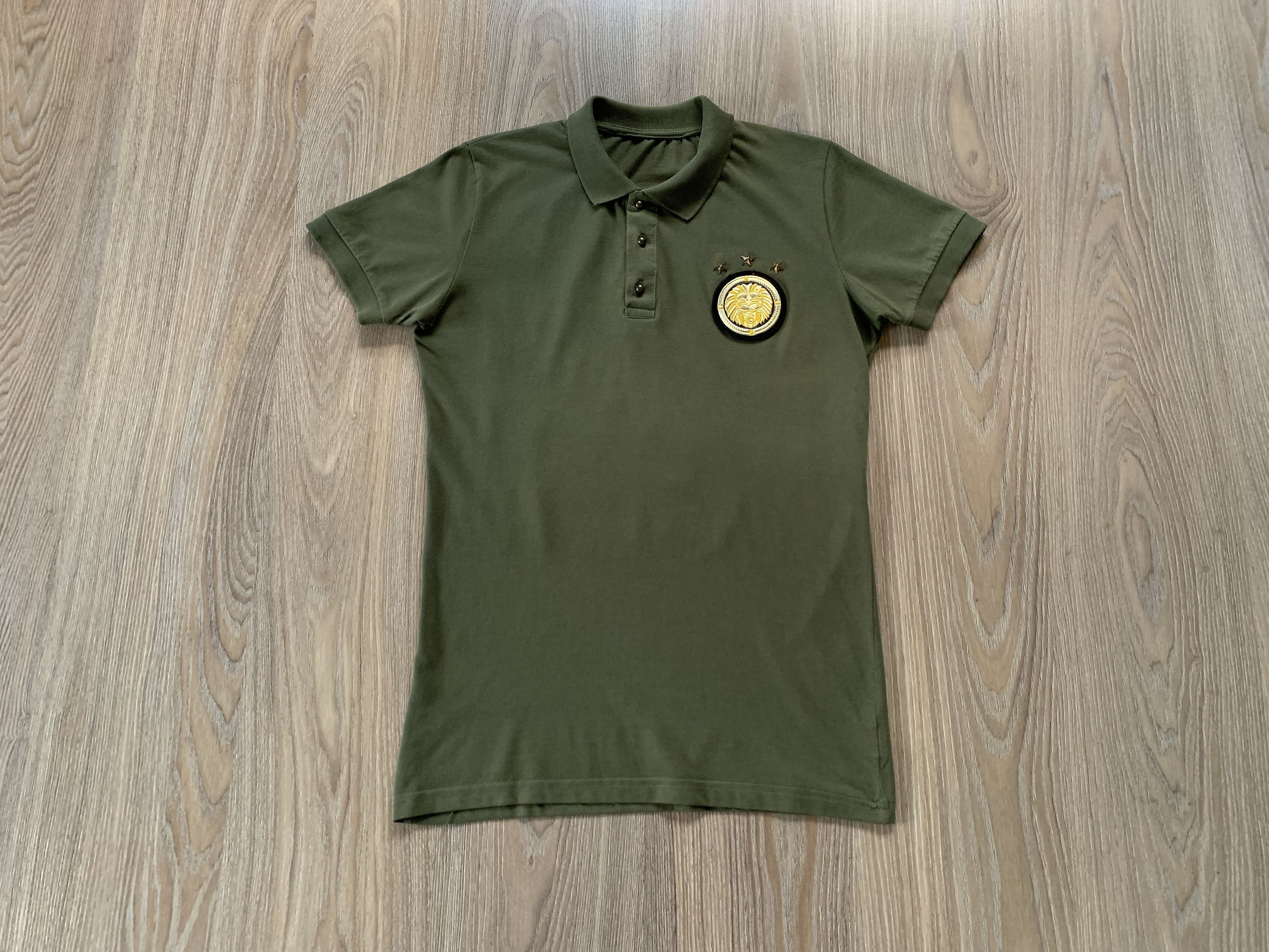 Balmain Haute Сouture Mens Cotton Khaki Printed Patch Polo