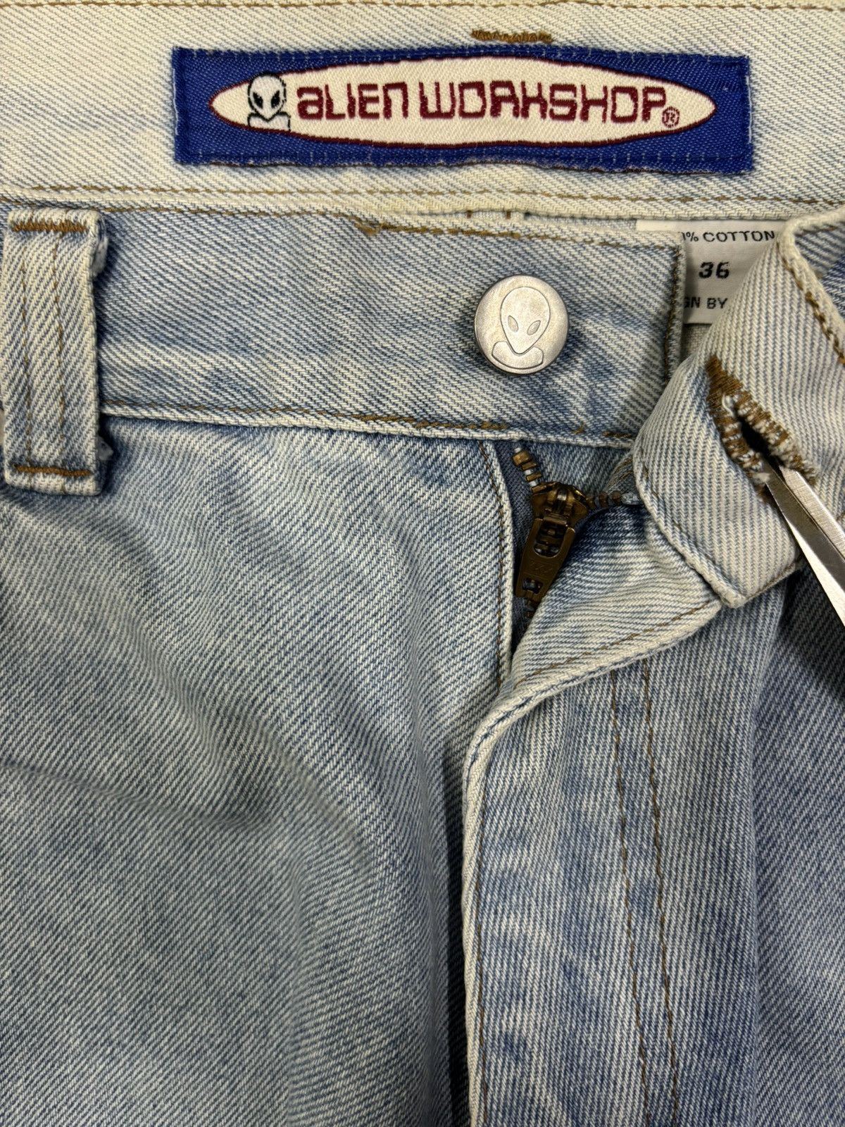 Alien Workshop Vintage 90s Alien Workshop Embroidered Logo Baggy Jeans Size US 34 / EU 50 - 5 Thumbnail