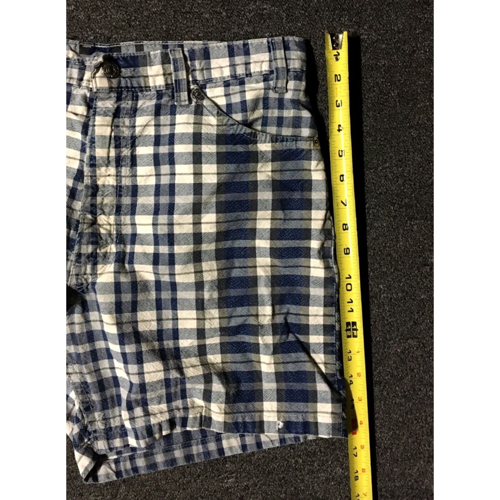 Levi's VINTAGE Levi’s 550 Orange Tab Plaid Shorts 34 USA Western Biker Beach Surf 80s 90s Mens Blues Size US 34 / EU 50 - 7 Thumbnail