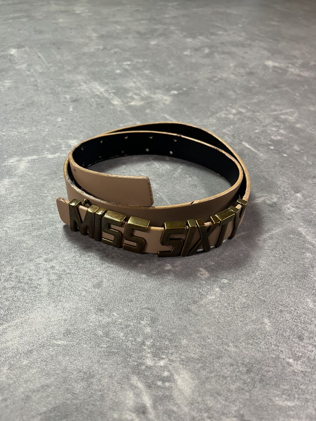 Miss Sixty Miss Sixty 00s Y2K Big Metal Logo Faded Belt S Size ONE SIZE - 1 Thumbnail