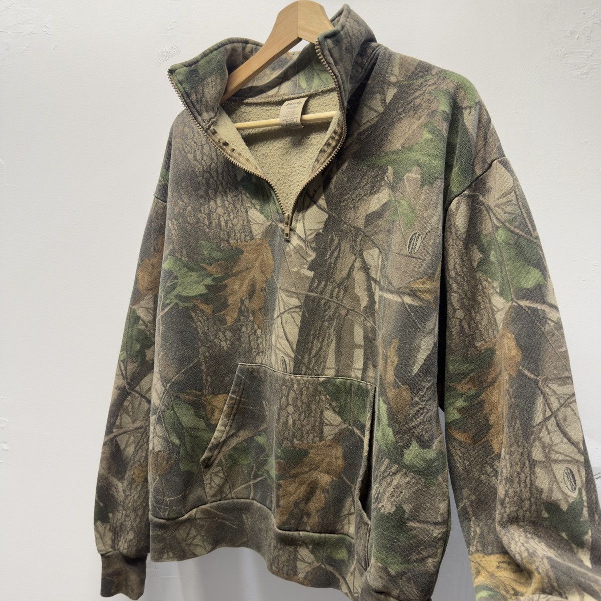 Vintage 90s Realtree Boxy Zip Camo Fleece Sweatshirt ERD Grunge Size US L / EU 52-54 / 3 - 3 Thumbnail