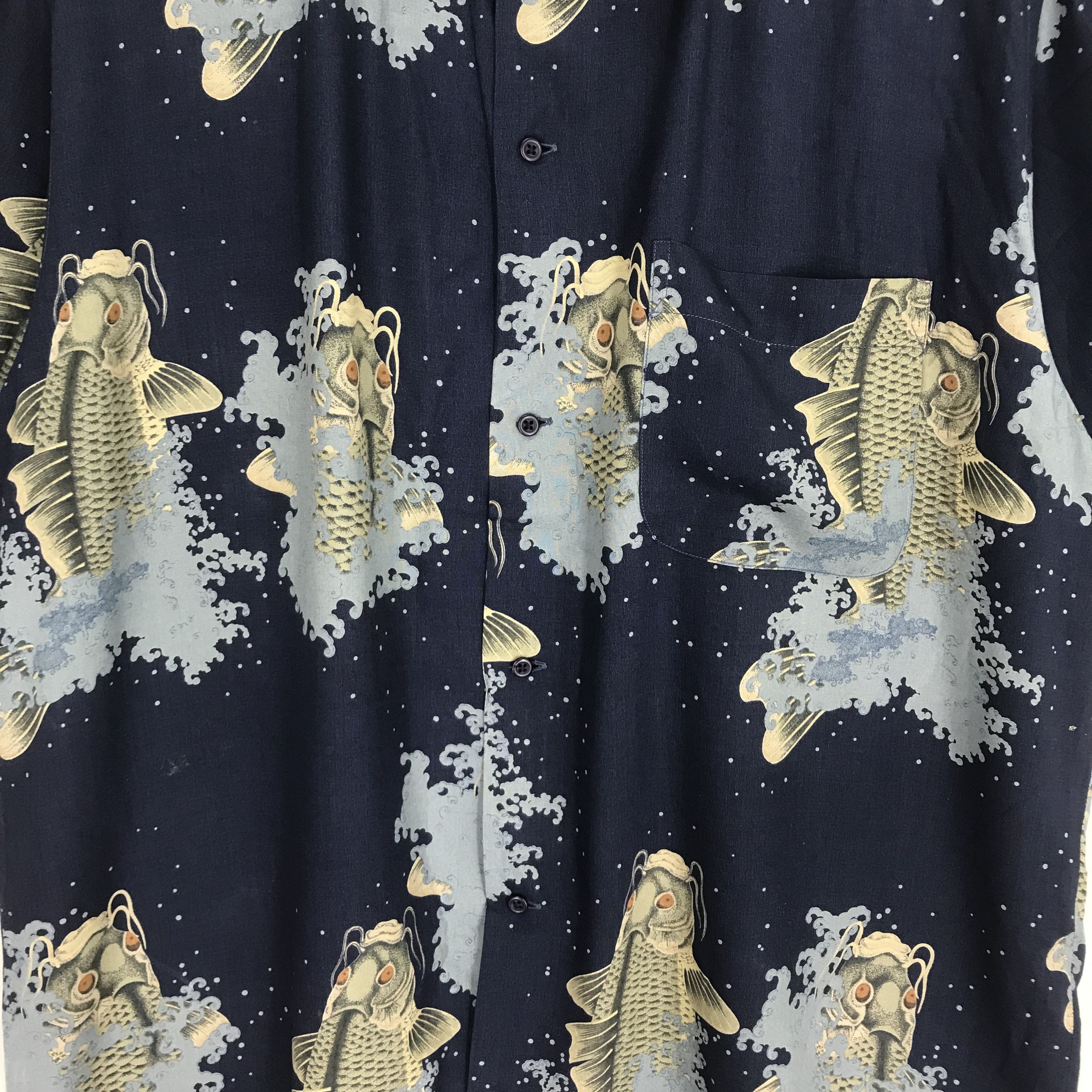 Karl Helmut Vintage 90's Karl Helmut Hawaiian Rayon Japanese Fish Koi Size US L / EU 52-54 / 3 - 5 Thumbnail