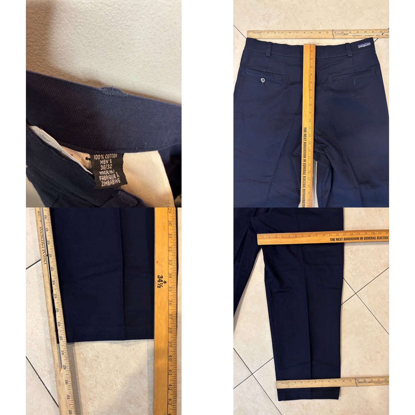 Patagonia VINTAGE Patagonia Canvas Chino Pants 36x32 Workwear Cotton Blue 90s Men Pants Chino 90s Mens Jeans Size US 36 / EU 52 - 8 Thumbnail