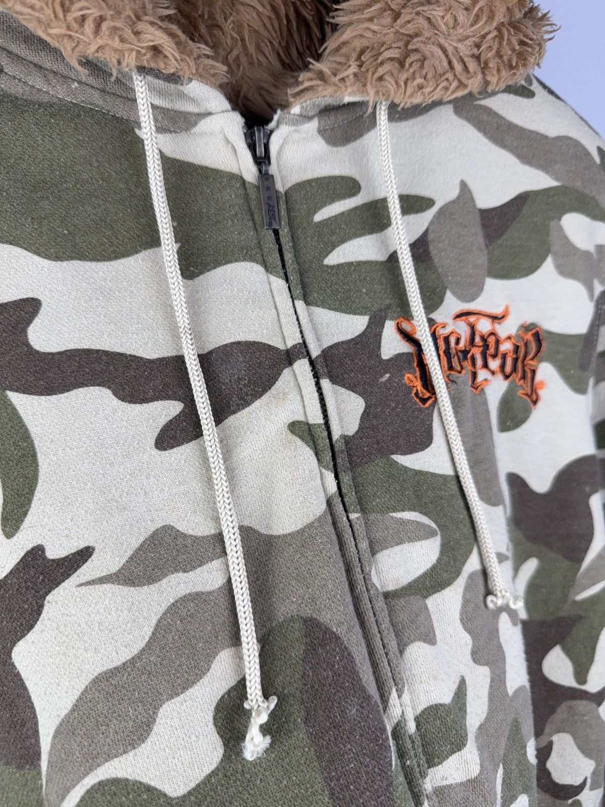 No Fear Vintage 00s Y2K NO FEAR Camo Full Zip Hoodie Mohair hood Size US S / EU 44-46 / 1 - 4 Thumbnail