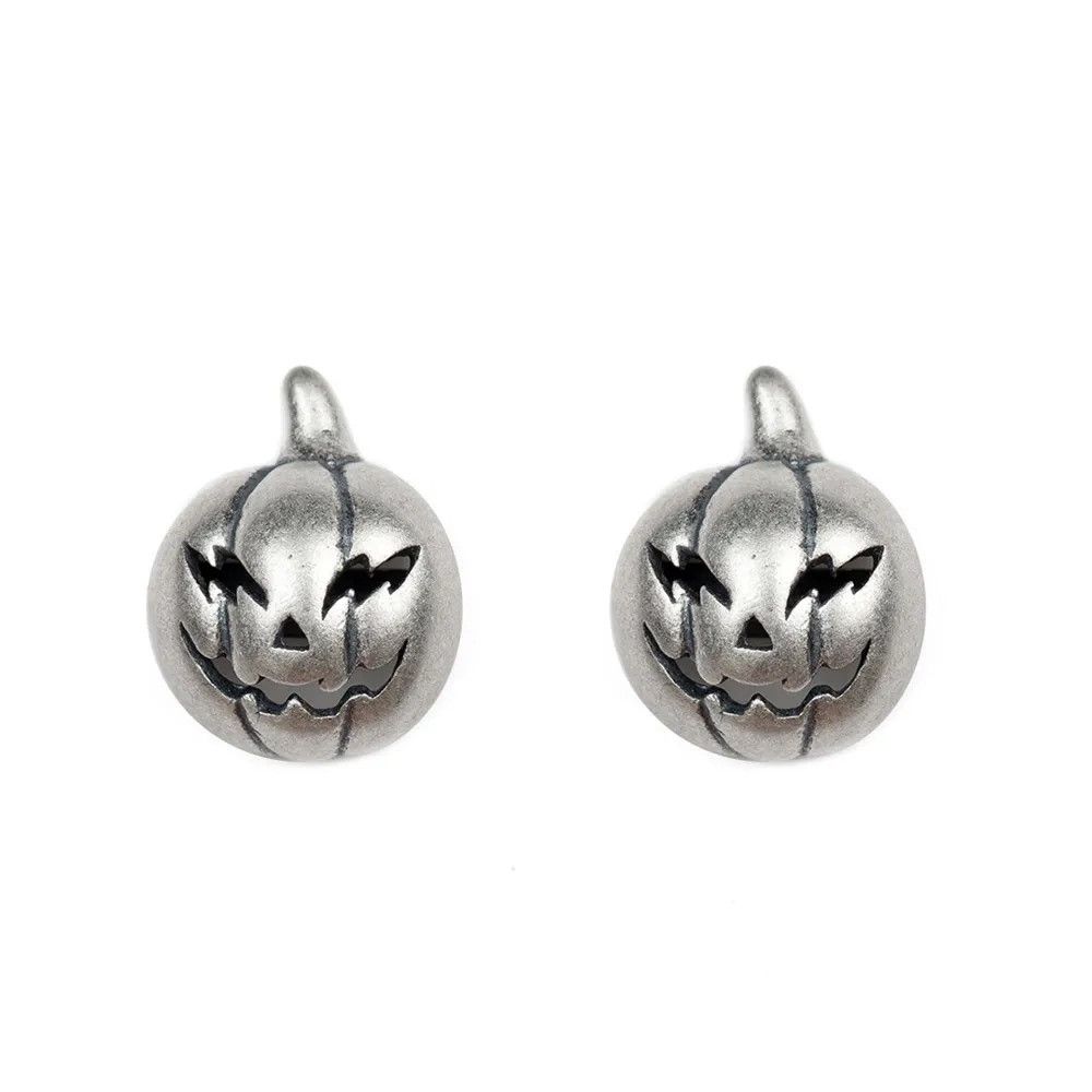 Jewelry Halloween Pumpkin Stud Earrings 925 Sterling Silver Ear Gift Size ONE SIZE - 9 Thumbnail