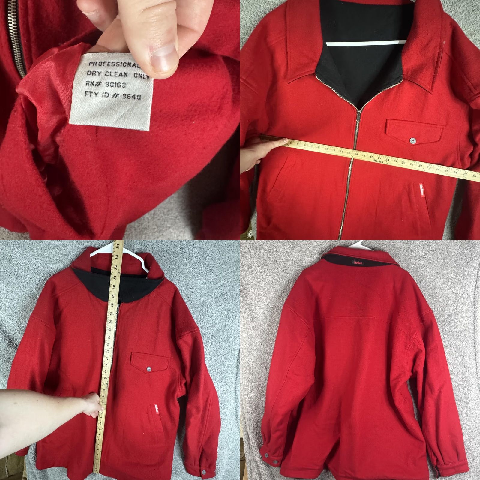 Marlboro Marlboro Jacket Mens 2XL Reversible Wool Full Zip Overcoat Outdoor Red Black Solid Multicolor Winter Casual Workwear Mens Size US XXL / EU 58 / 5 - 8 Thumbnail