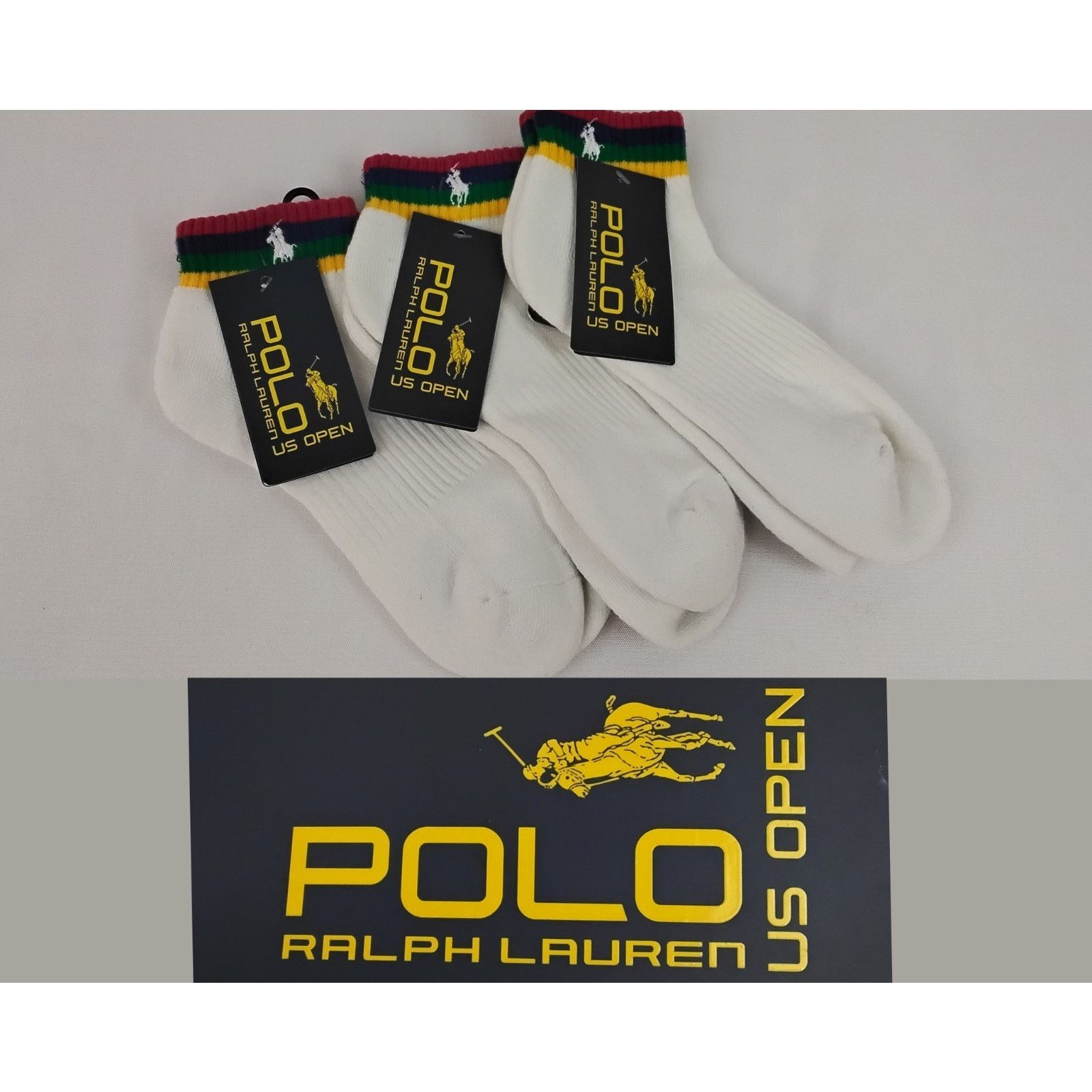 Polo Ralph Lauren Polo Ralph Lauren US Open Socks One Size 3 Pack NWT Size ONE SIZE - 1 Thumbnail