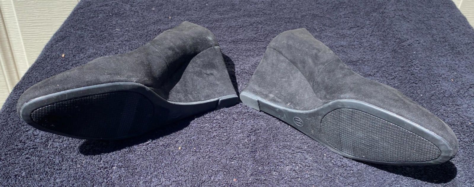 Designer A New Day Dot Black Wedge Heels SZ. 11 Faux Suede - (#S616) Size US 11 / IT 41 - 2 Thumbnail