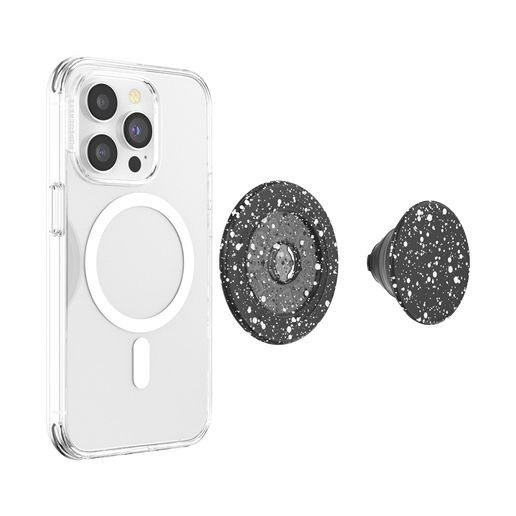 Other Black & White Speckled Phone Grip & Stand Compatible With Ma Size ONE SIZE - 1 Thumbnail