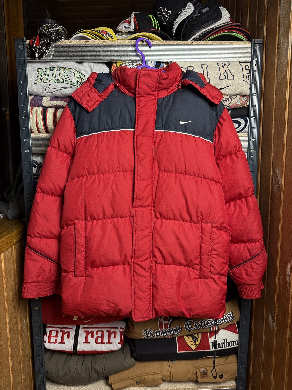 Nike × Vintage Vintage Y2k Nike Ski Puffer Jacket Medium Swoosh Size US M / EU 48-50 / 2 - 1 Thumbnail