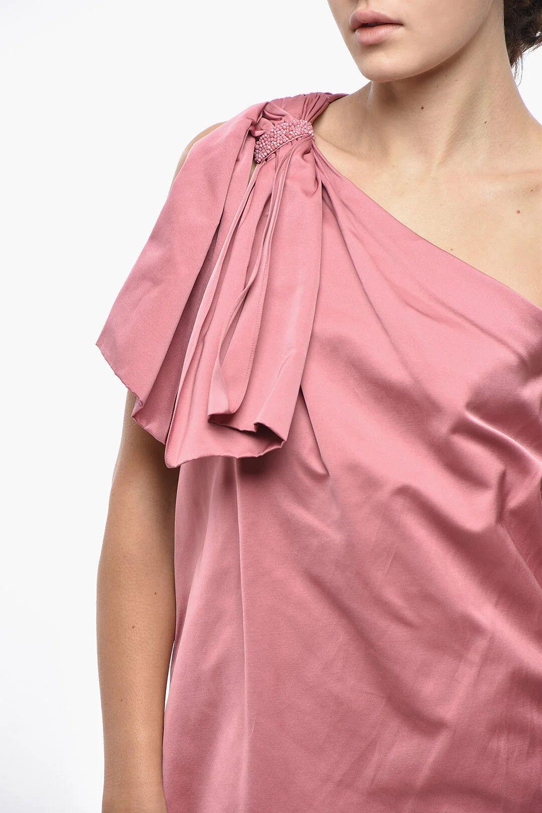 Max Mara og1mm0426 One-Shoulder Dress in Pink Size M / US 6-8 / IT 42-44 - 3 Thumbnail