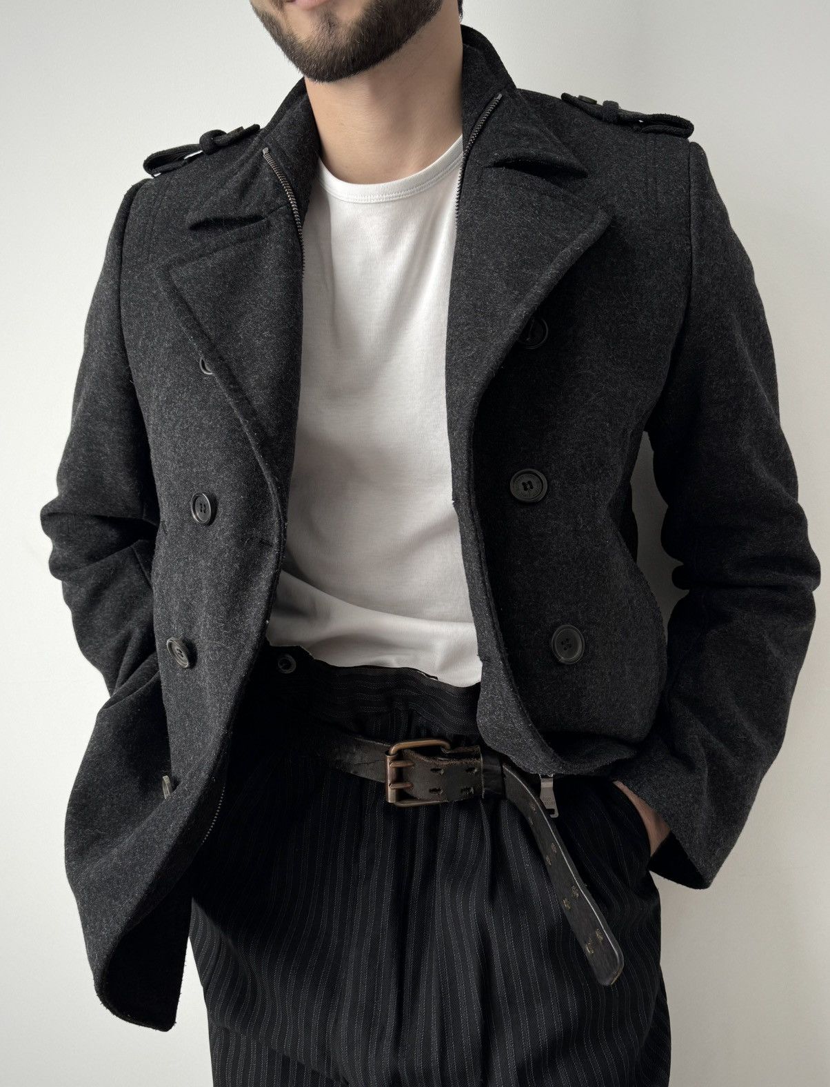 Neil Barrett Neil Barrett Double Breasted Wool Peacoat Size US M / EU 48-50 / 2 - 1 Thumbnail
