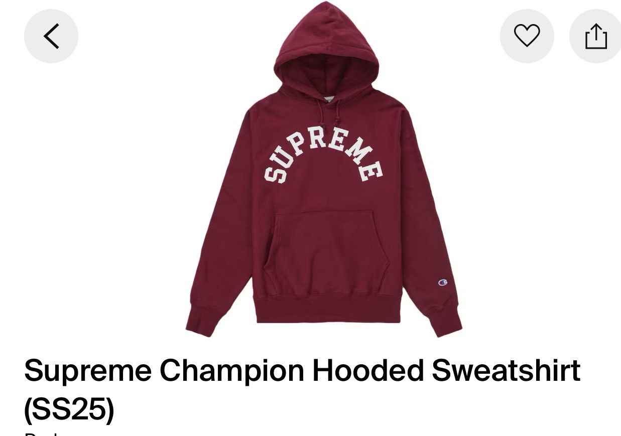 Champion × Supreme Supreme Champion Hooded Sweatshirt Size US L / EU 52-54 / 3 - 1 Thumbnail