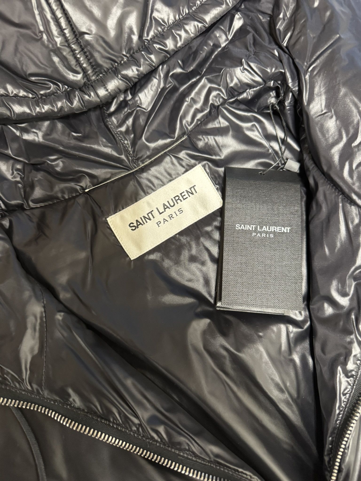 Saint Laurent Paris Hooded Anorak Jacket In Black Nylon With YSL Embroidery Size US S / EU 44-46 / 1 - 11 Thumbnail