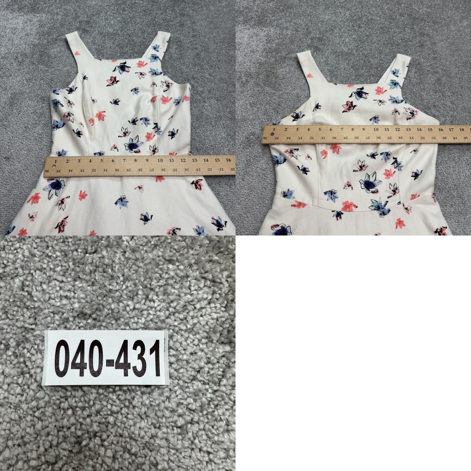 Club Monaco VINTAGE Club Monaco Dress Womens A-Line Sleeveless Ivory Floral 2 Cotton Silk Cut Out Square Neck Size XS / US 0-2 / IT 36-38 - 10 Thumbnail