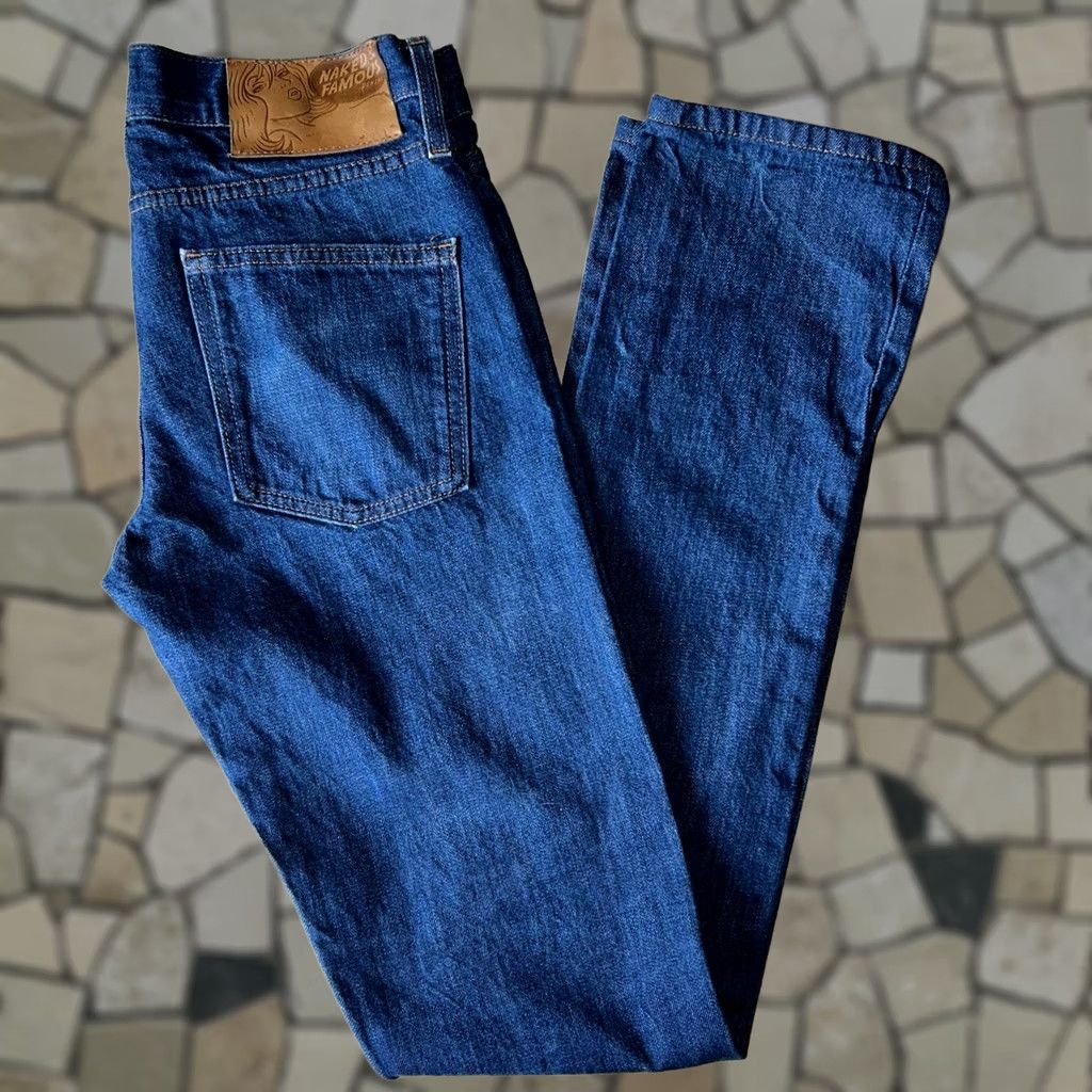 Vintage Naked & Famous Denim Selvedge Jeans Indigo Twill 30x35 Slim Guy 35 Inseam 5-Pocket Jeans Streetwear NYC Vintage Style Men Jeans Size US 30 / EU 46 - 1 Thumbnail