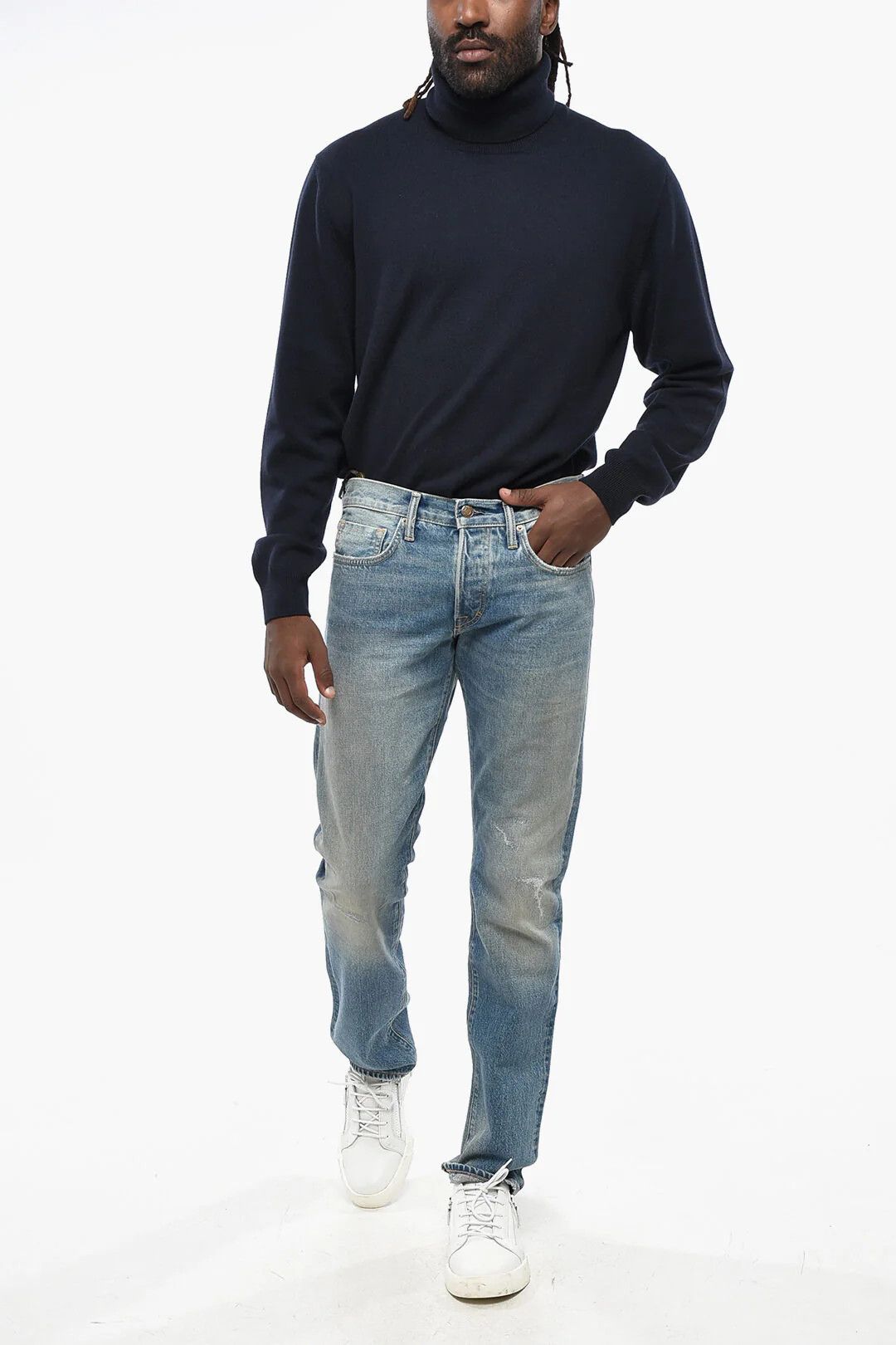 Tom Ford og1mm0426 Slim-Fit Straight-Leg Jeans in Blue Size US 34 / EU 50 - 4 Thumbnail